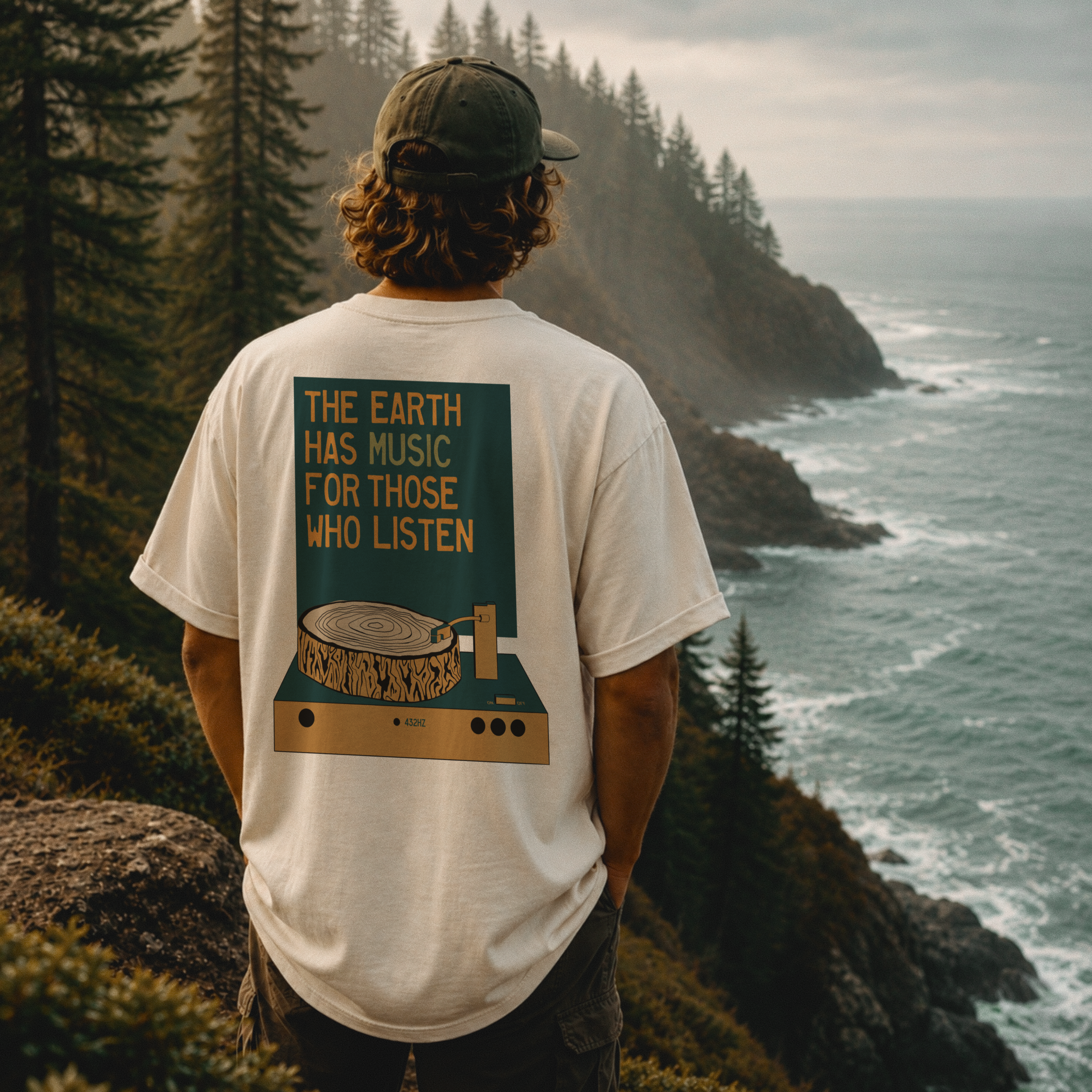 Unisex Heavy Cotton T-Shirt — 432Hz Vinyl Record Graphic