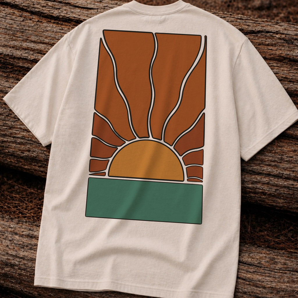 Sunrise Graphic Tee — Retro Minimal Sunset T-Shirt