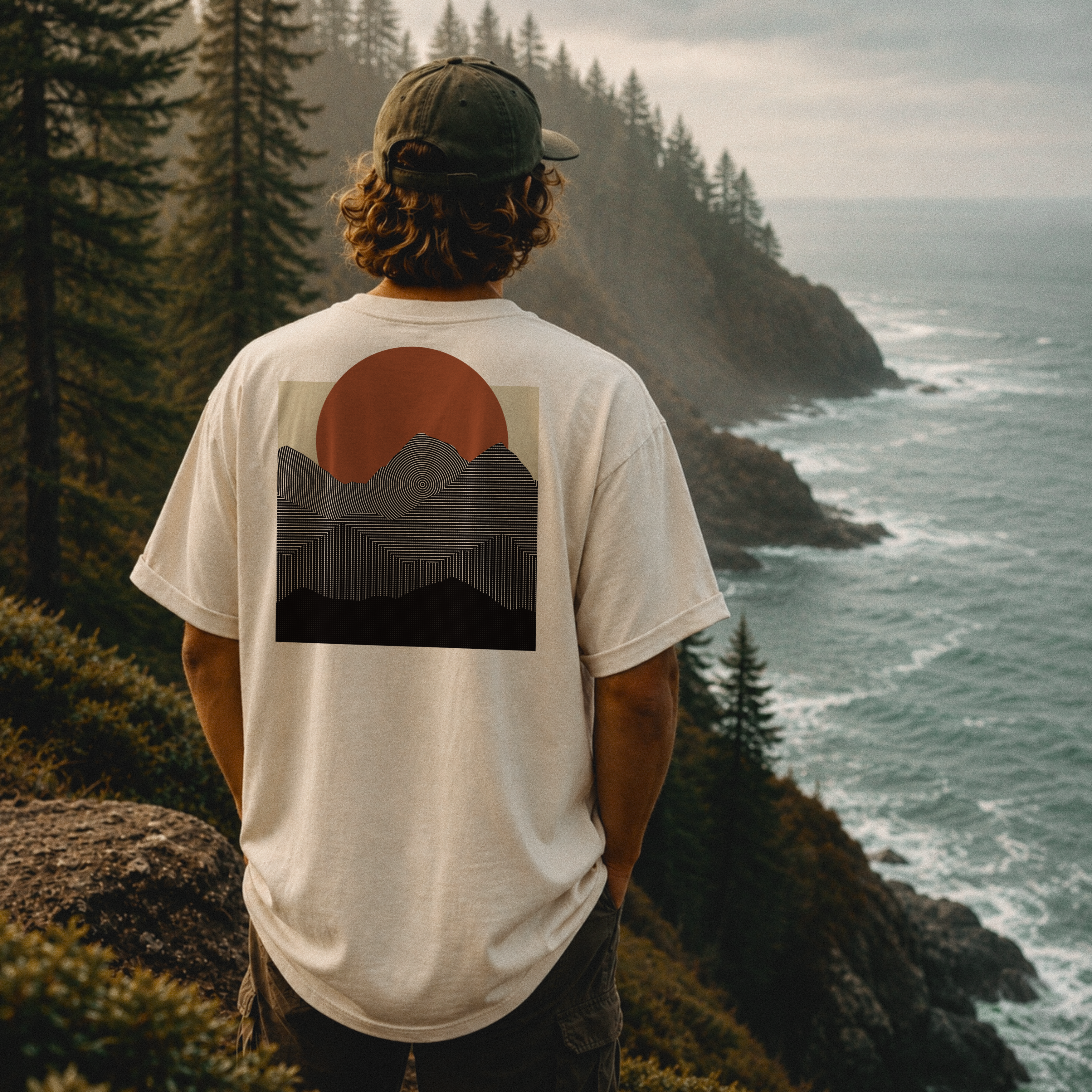 Halftone Mountain Sunset Tee