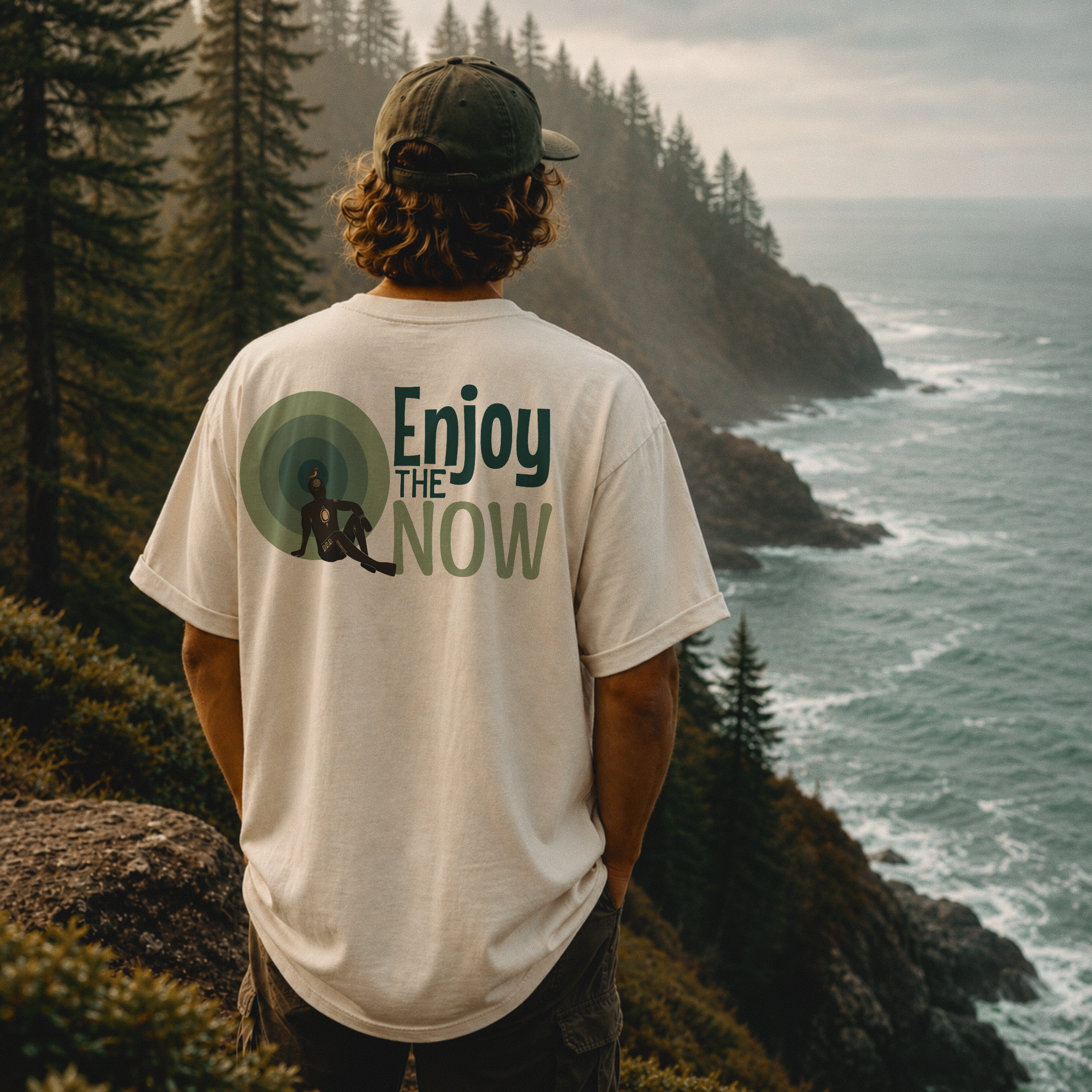 Enjoy the Now T‑Shirt — Mindful Retro Graphic Tee