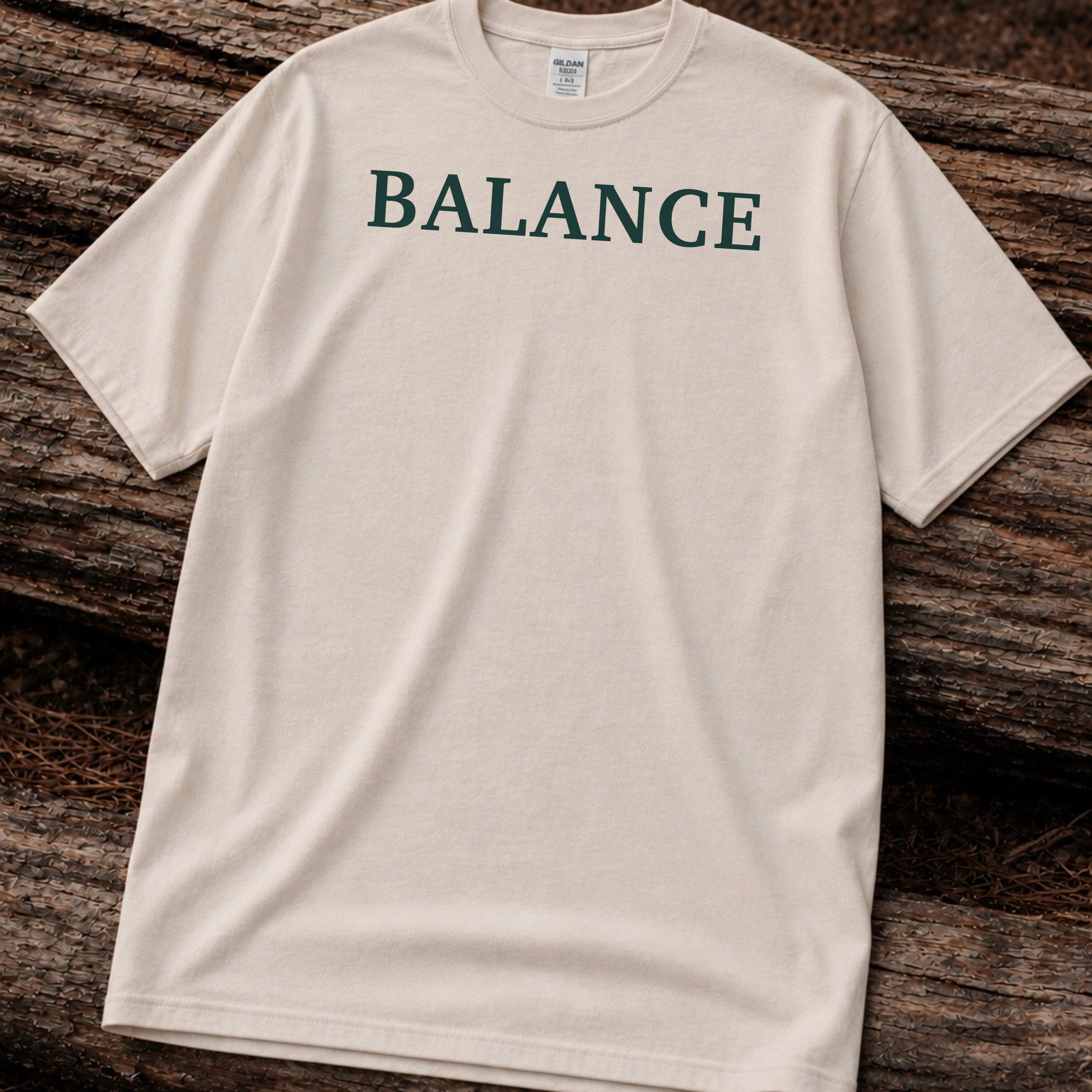 Balance T-Shirt — Minimal Balancing Stones Design