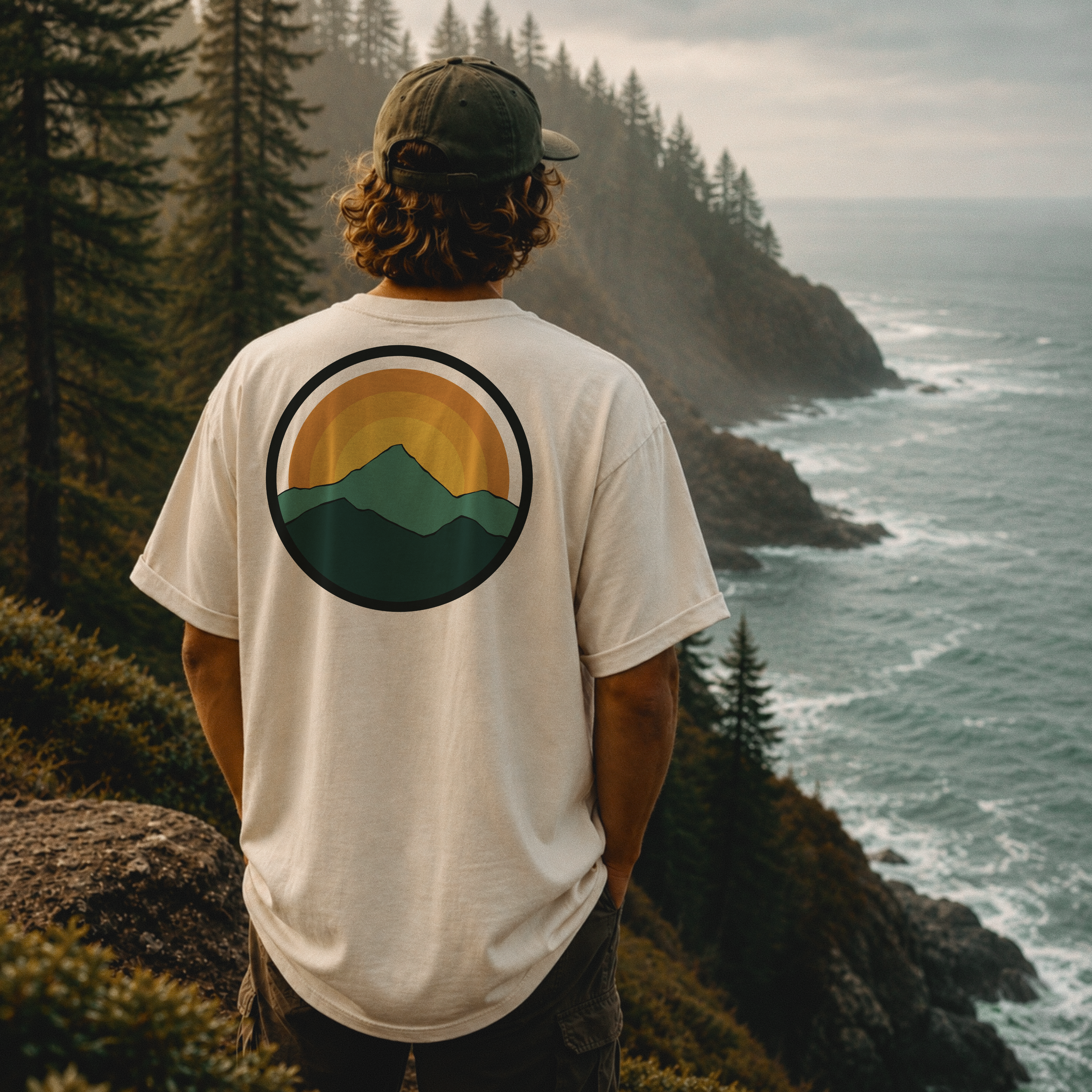 Retro Sunset Mountain Graphic Tee