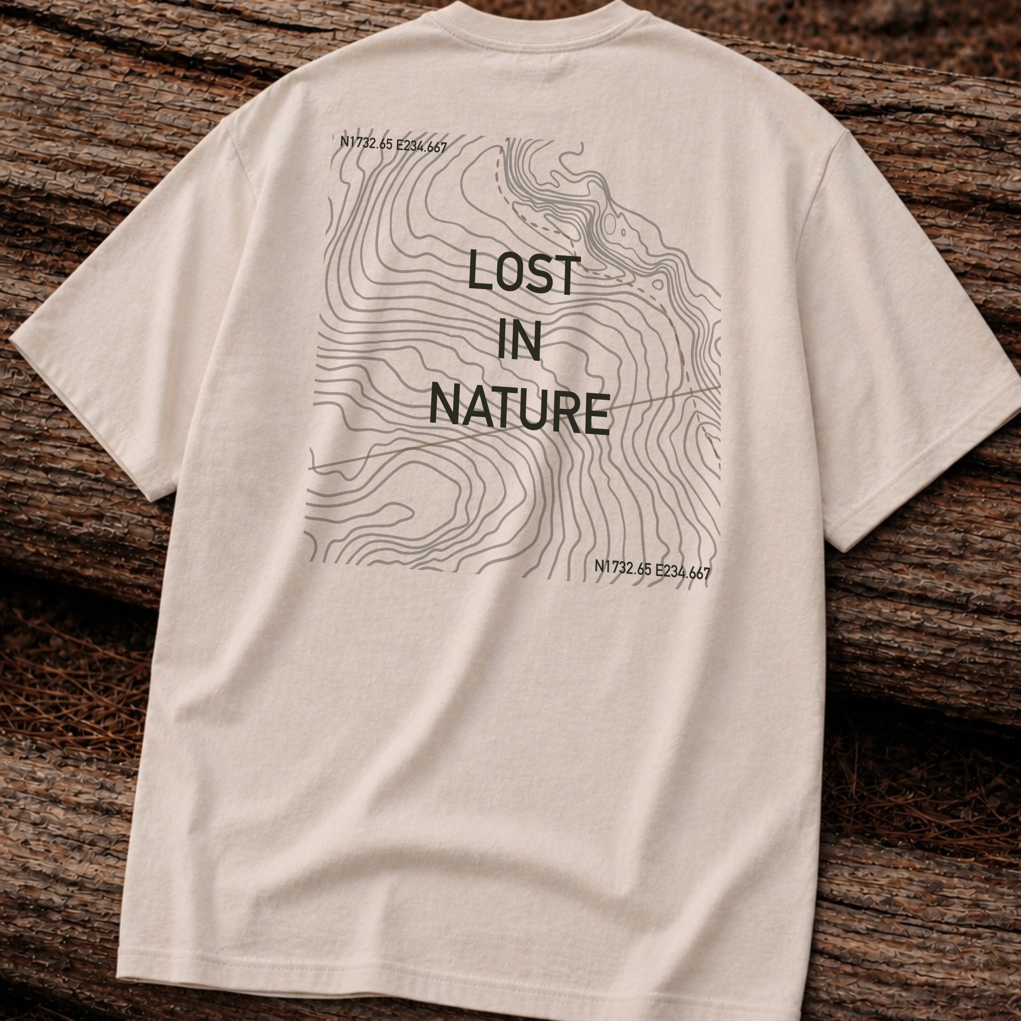 Lost in Nature T‑Shirt — Minimal Adventure Graphic Tee