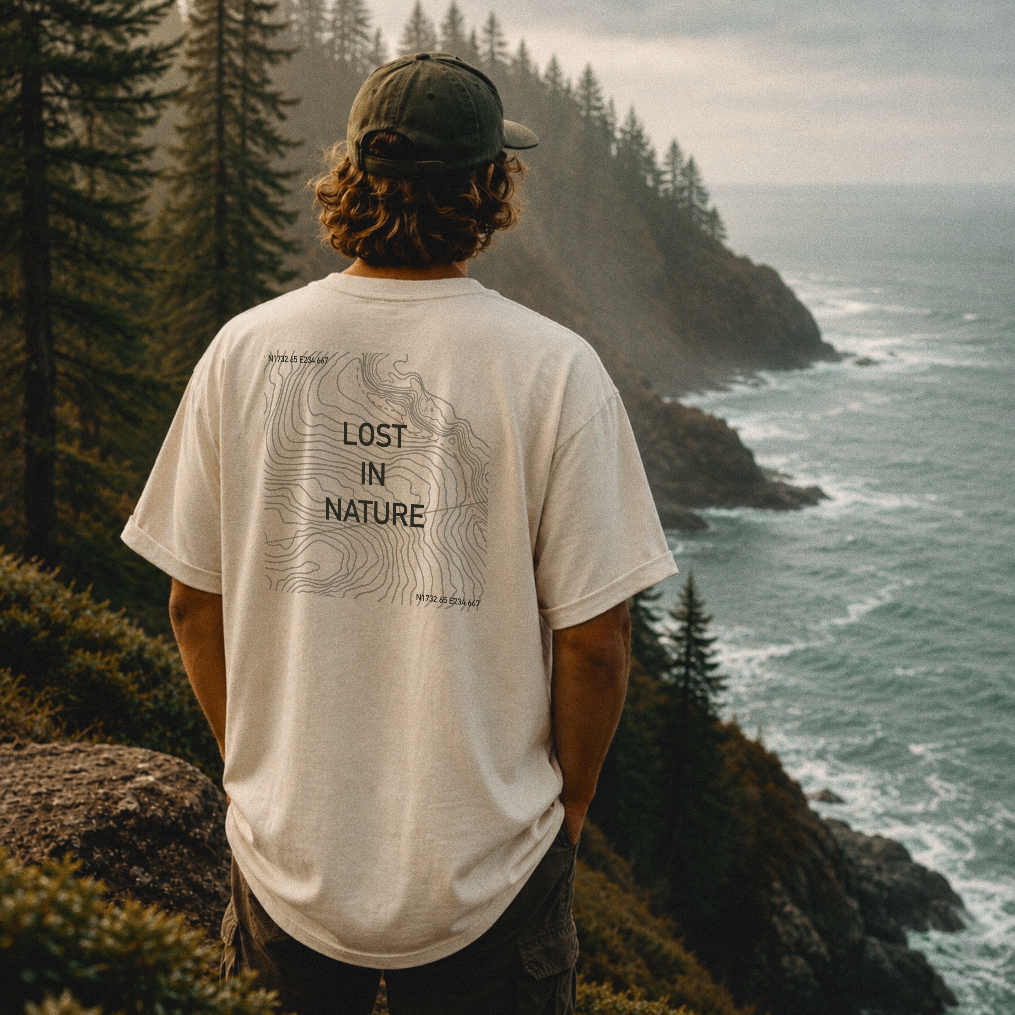 Lost in Nature T‑Shirt — Minimal Adventure Graphic Tee