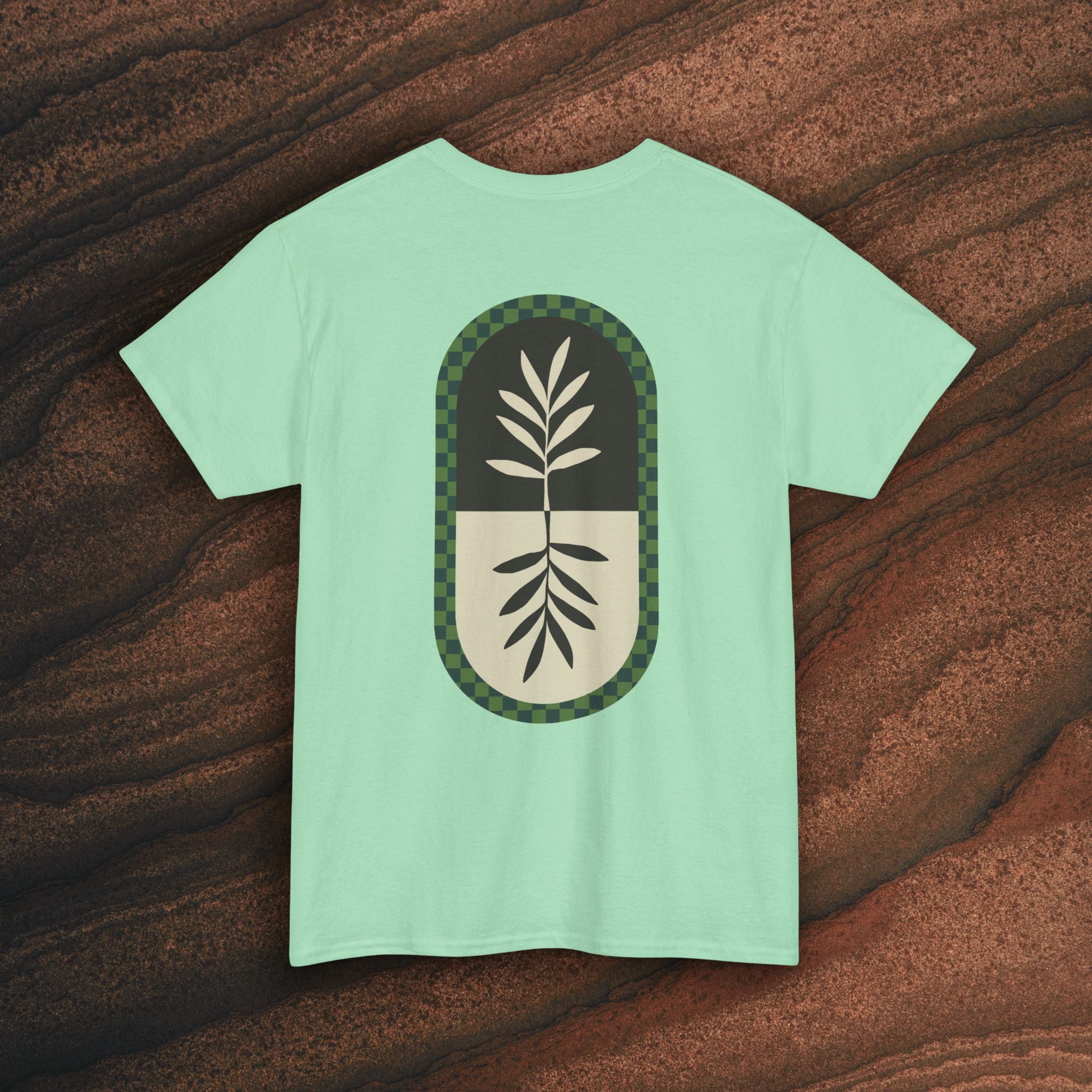 Unisex Heavy Cotton Tee — Minimal Olive Branch Graphic T-Shirt
