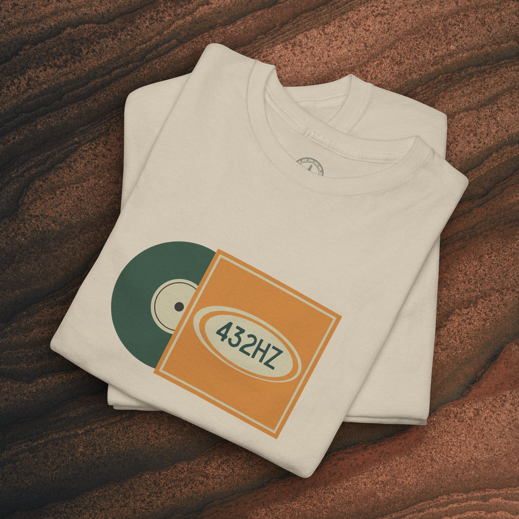 Unisex Heavy Cotton T-Shirt — 432Hz Vinyl Record Graphic