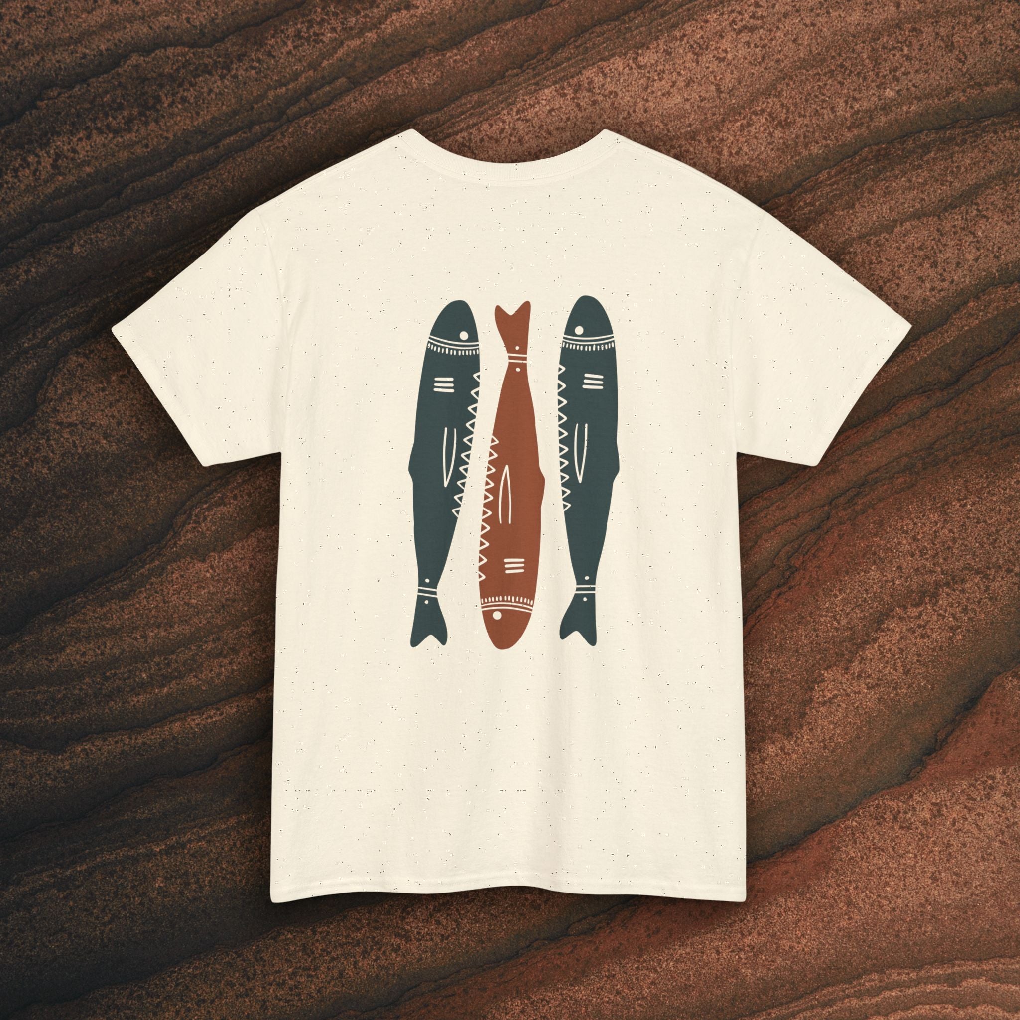Sardine Trio Graphic Tee – Minimal Fish