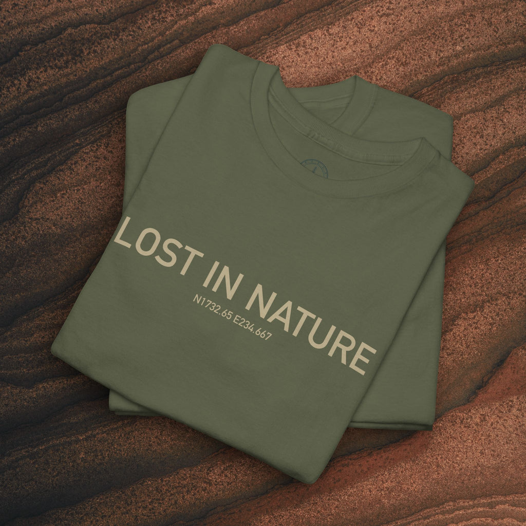 Lost in Nature T‑Shirt — Minimal Adventure Graphic Tee