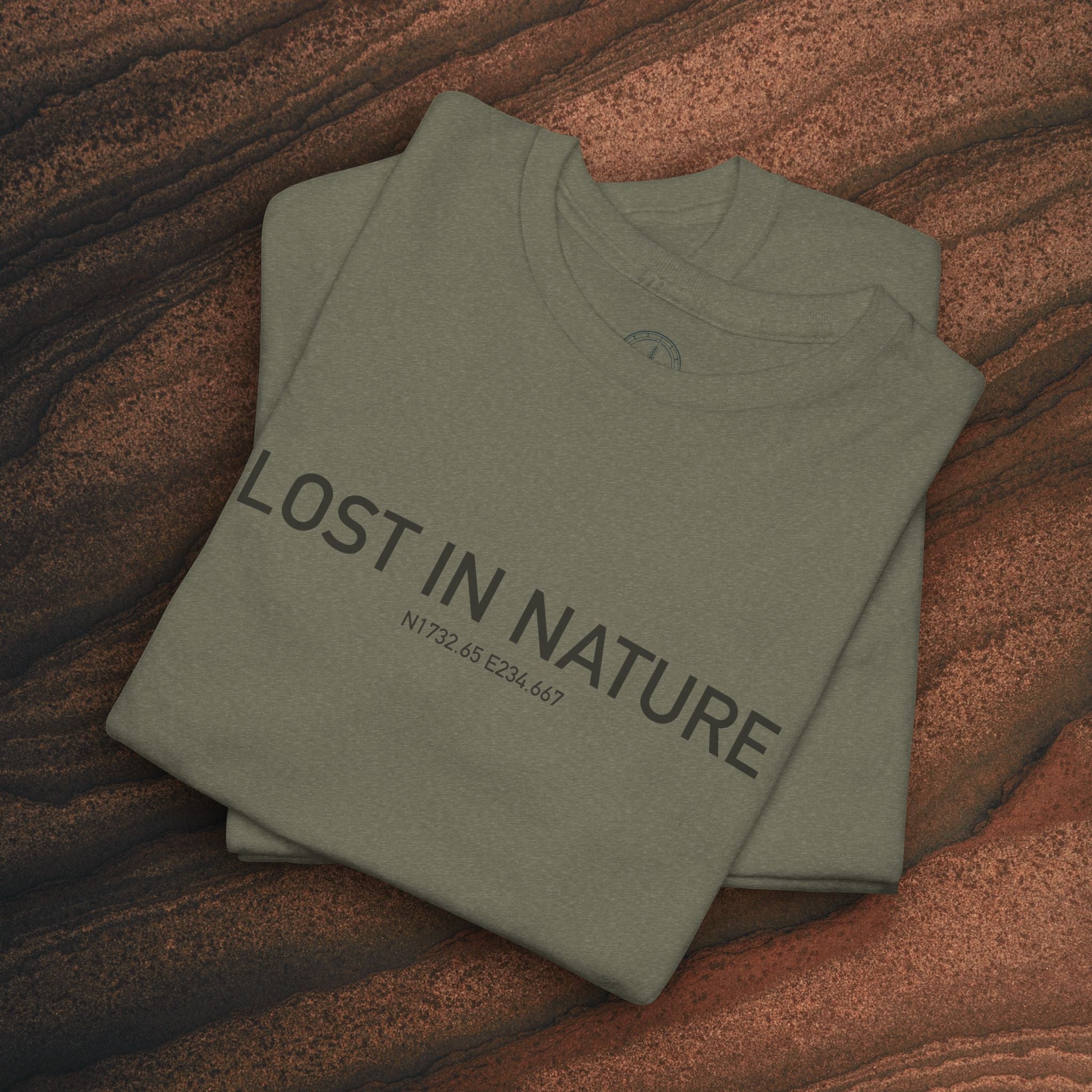 Lost in Nature T‑Shirt — Minimal Adventure Graphic Tee
