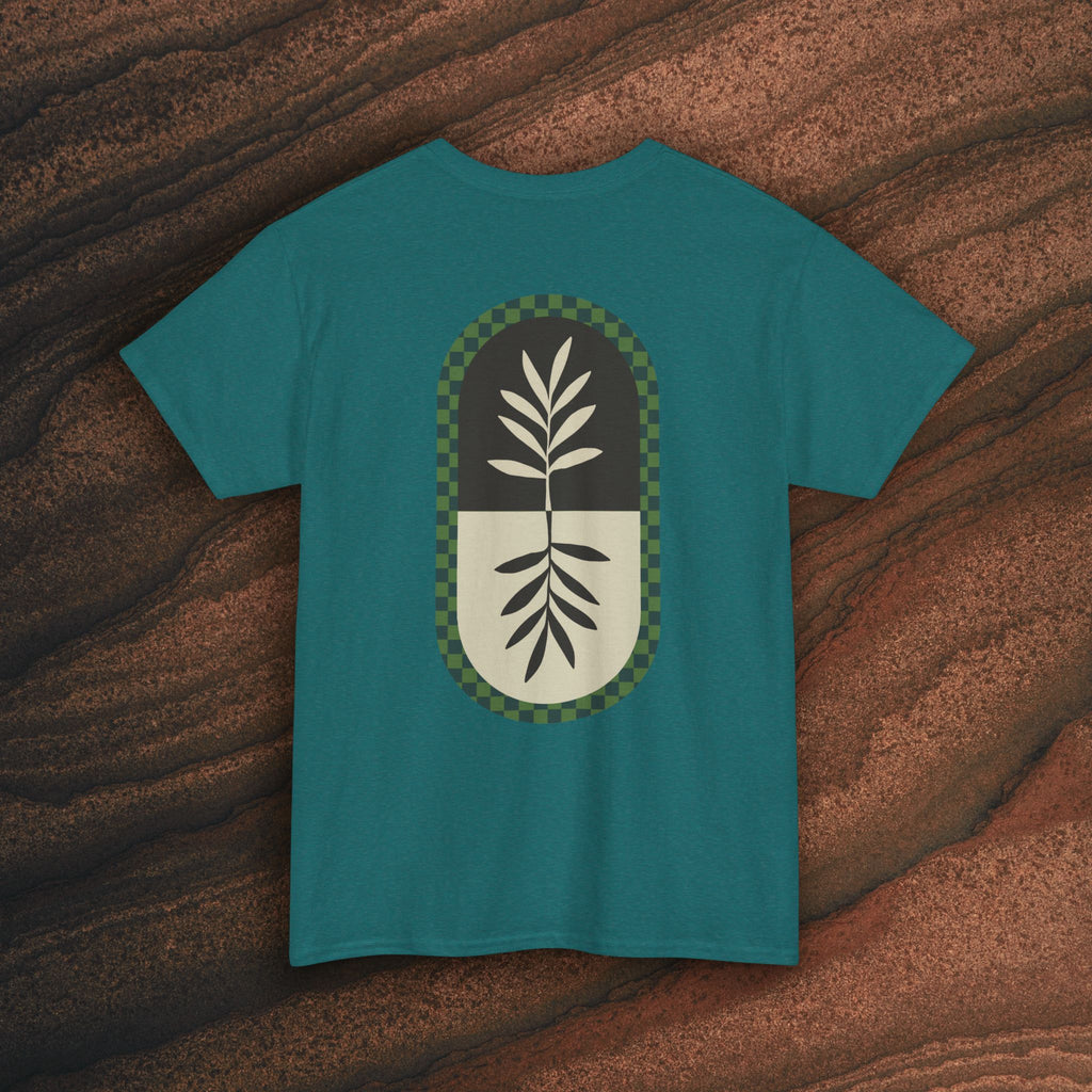 Unisex Heavy Cotton Tee — Minimal Olive Branch Graphic T-Shirt