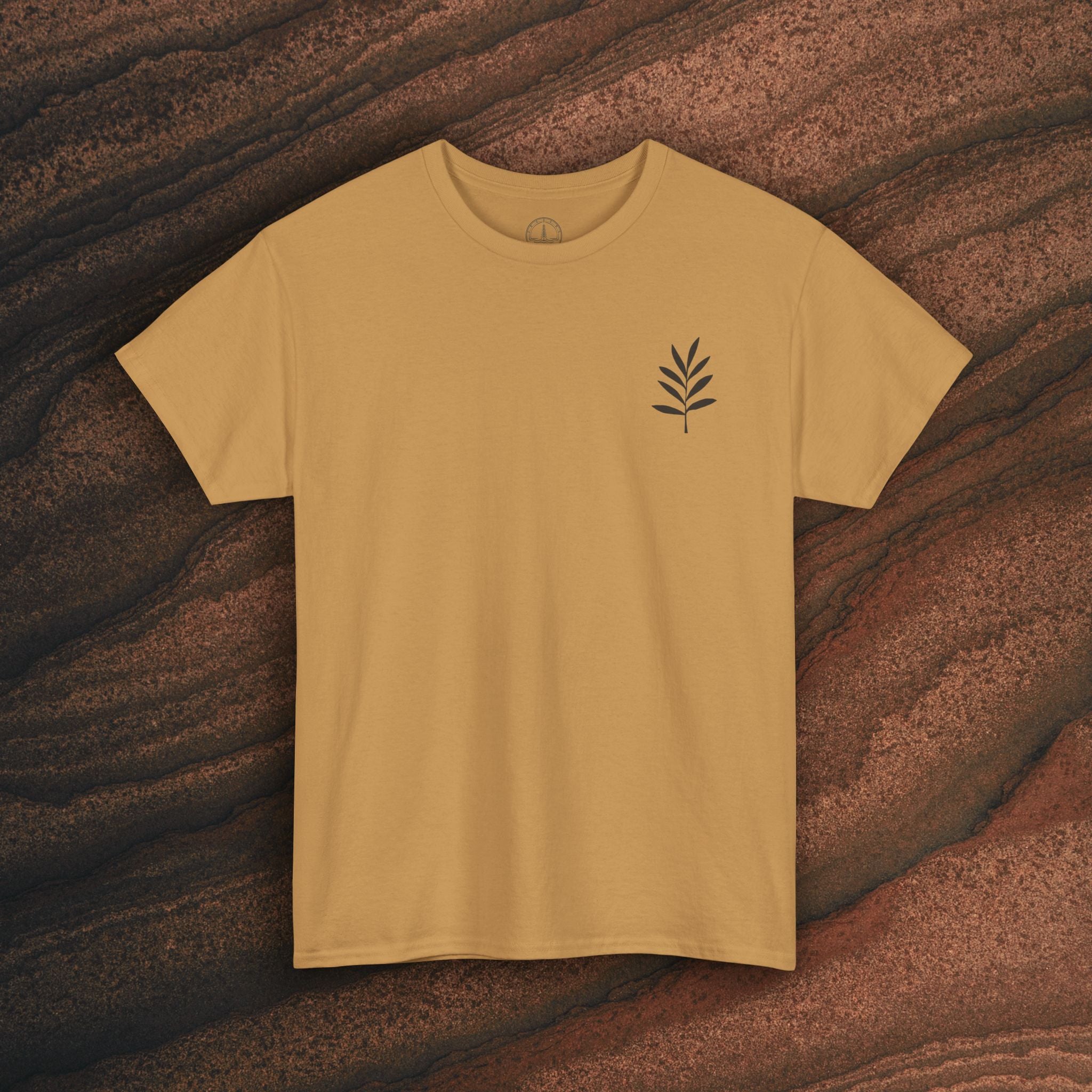 Unisex Heavy Cotton Tee — Minimal Olive Branch Graphic T-Shirt