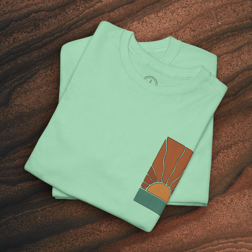 Sunrise Graphic Tee — Retro Minimal Sunset T-Shirt