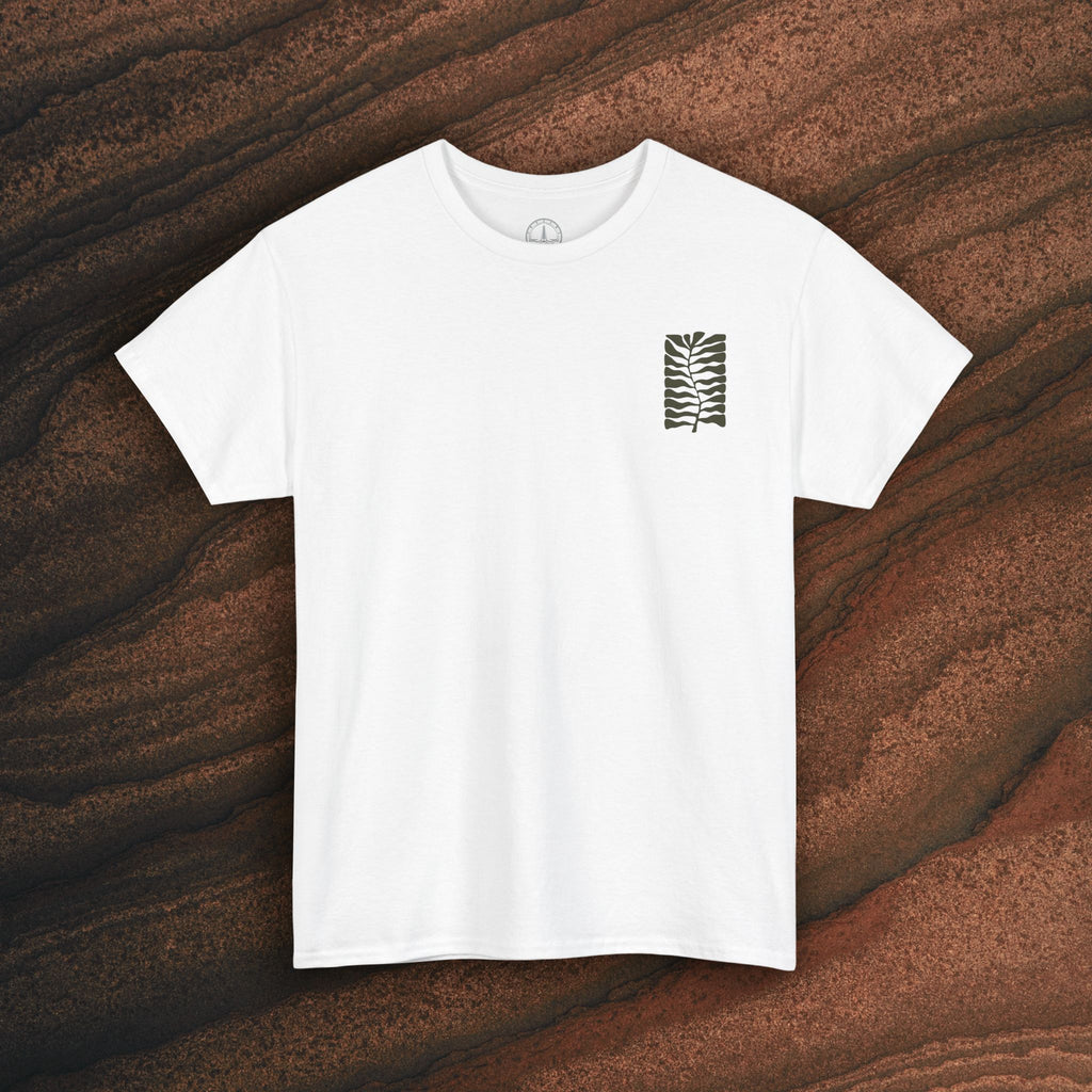 Unisex Heavy Cotton T-Shirt — Botanical Leaf Print