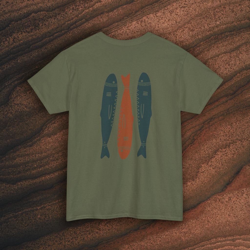 Sardine Trio Graphic Tee – Minimal Fish