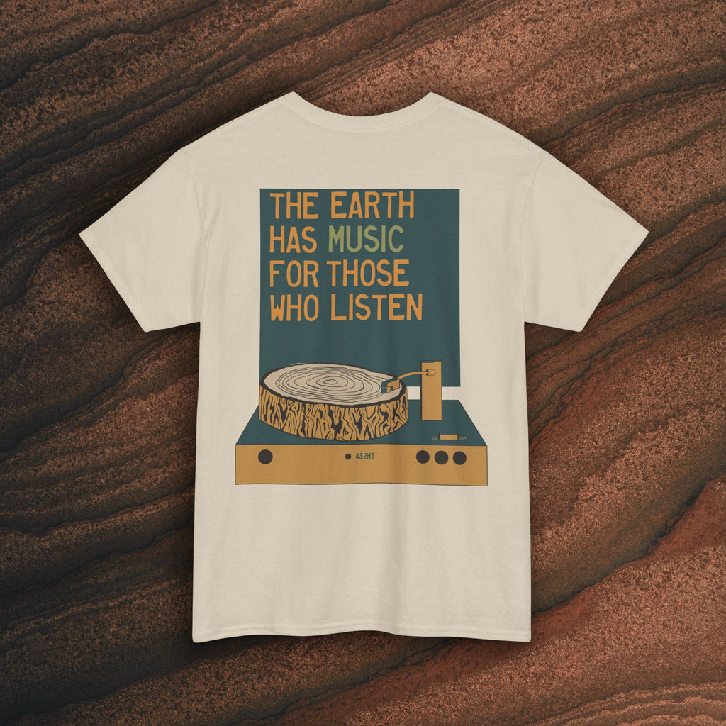 Unisex Heavy Cotton T-Shirt — 432Hz Vinyl Record Graphic