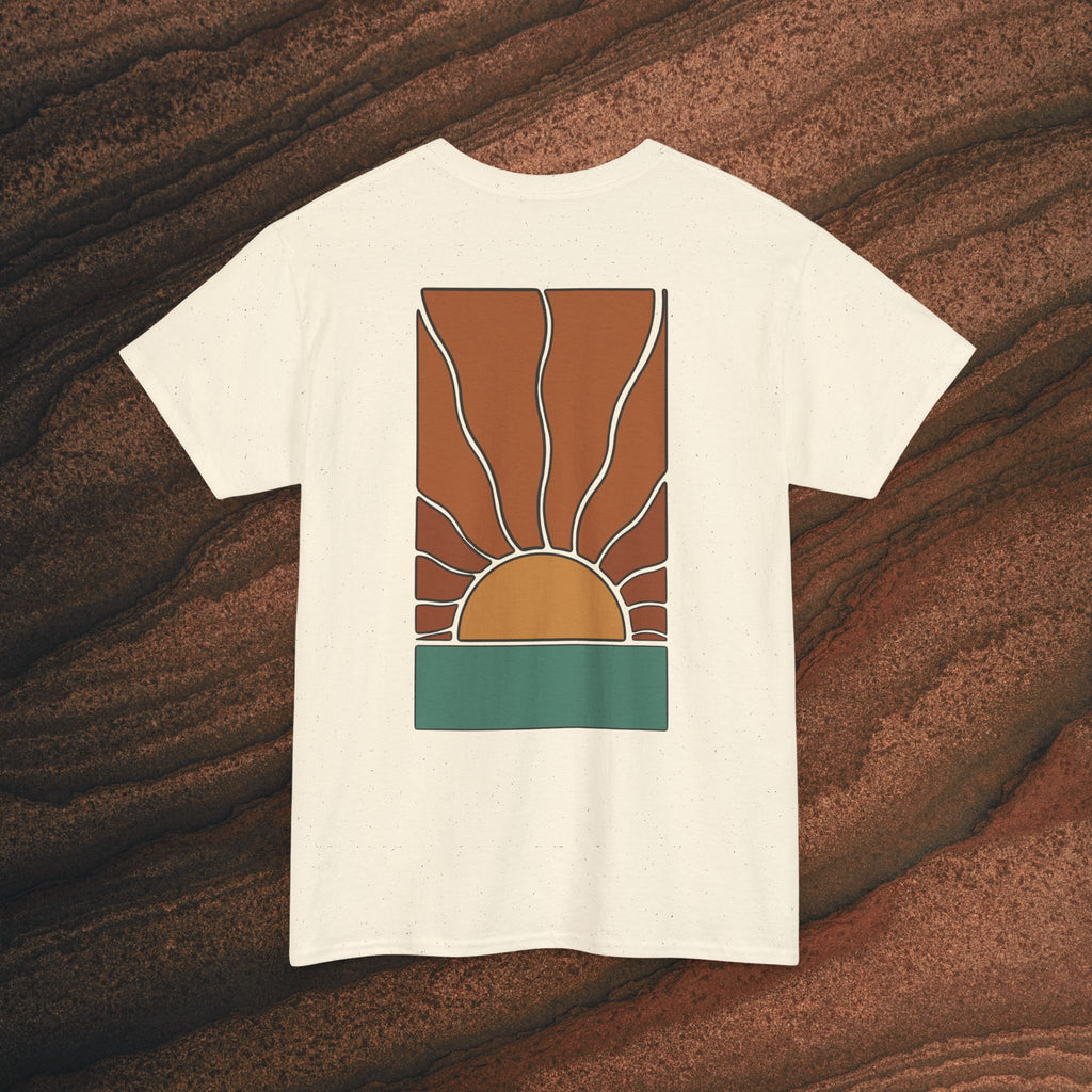 Sunrise Graphic Tee — Retro Minimal Sunset T-Shirt