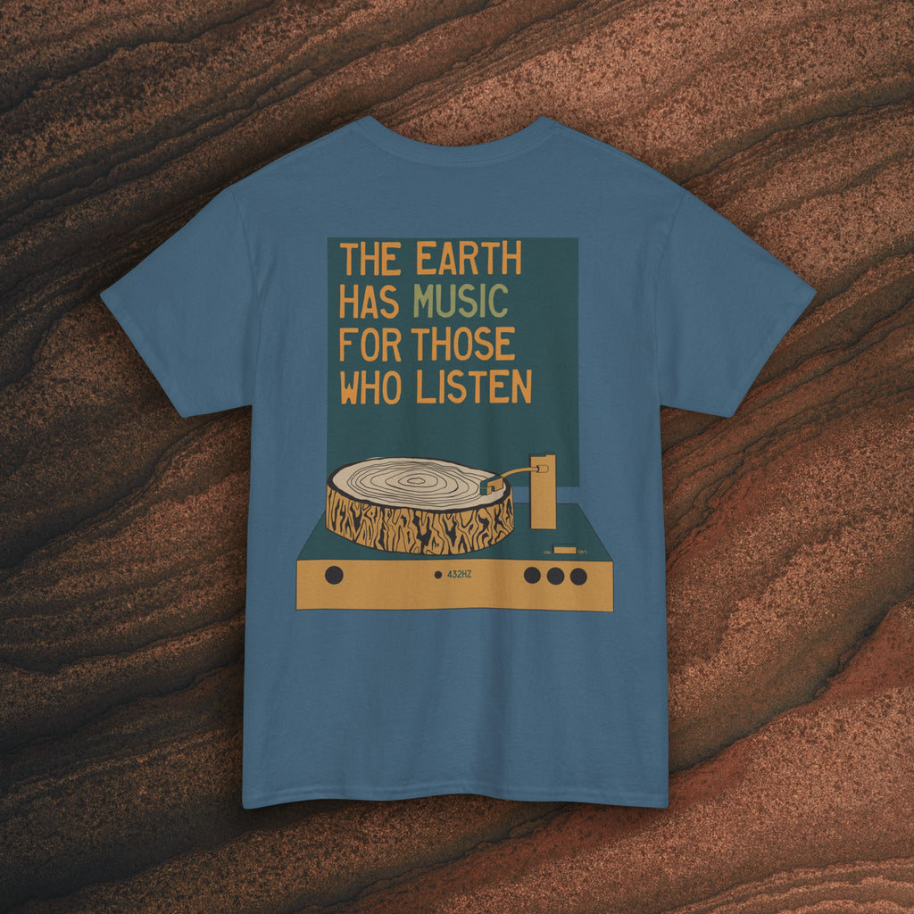 Unisex Heavy Cotton T-Shirt — 432Hz Vinyl Record Graphic