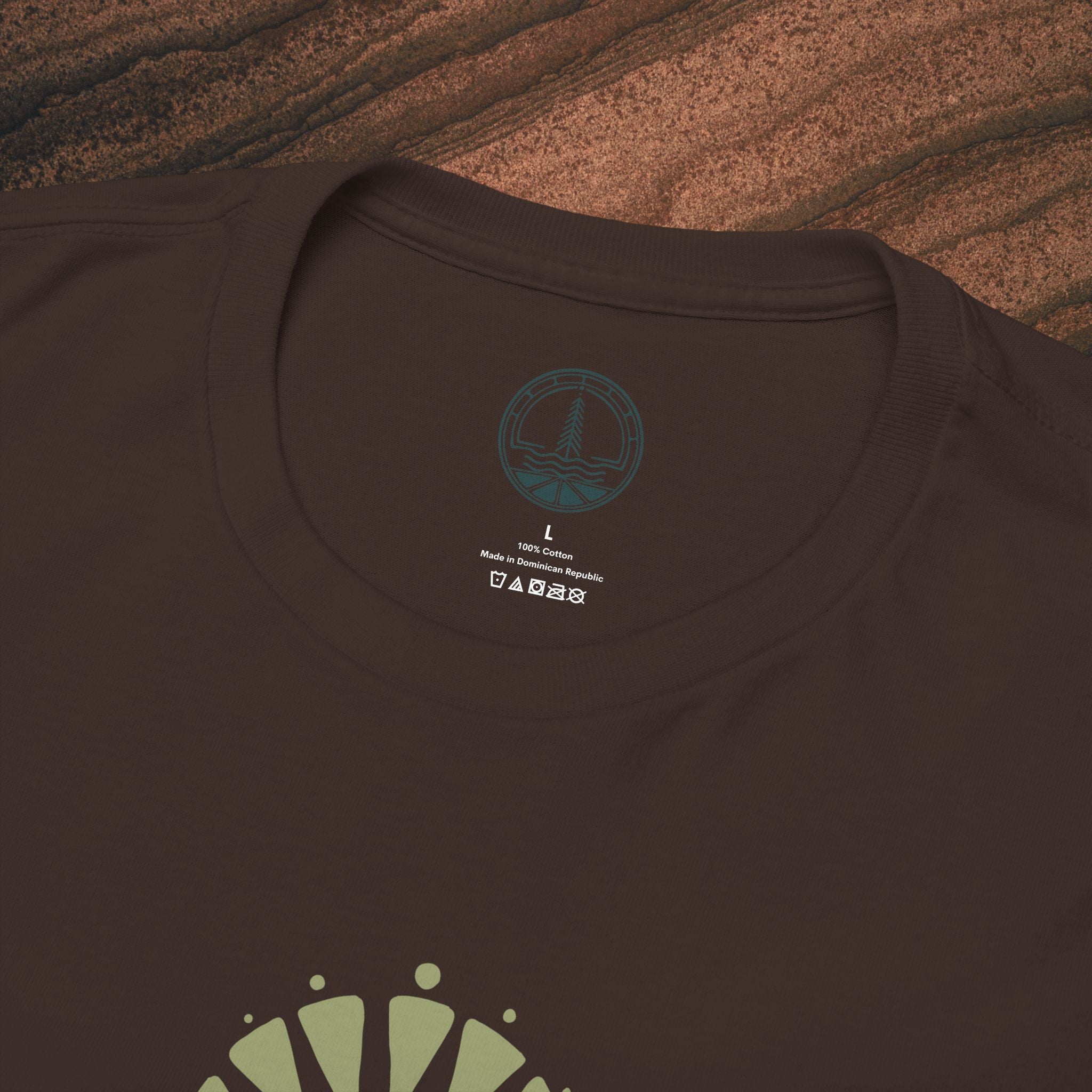 Nature Graphic Tee — Surf, Trees & Sun Vintage Panel Design
