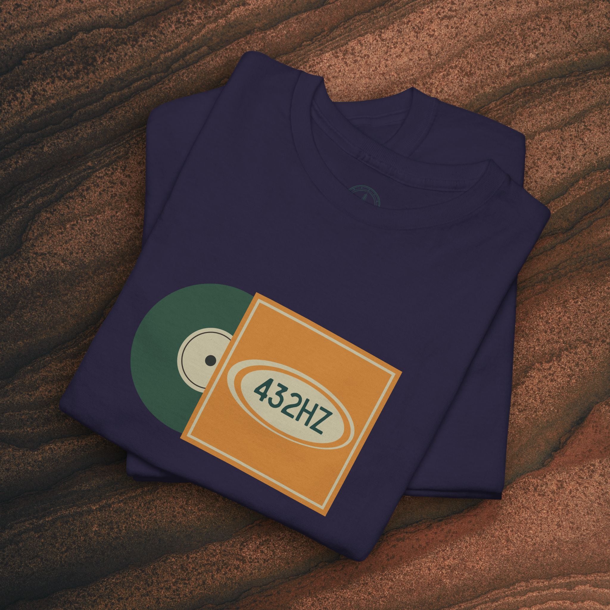 Unisex Heavy Cotton T-Shirt — 432Hz Vinyl Record Graphic