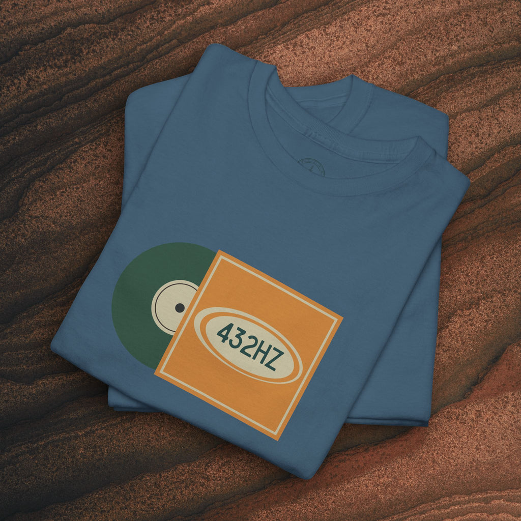 Unisex Heavy Cotton T-Shirt — 432Hz Vinyl Record Graphic