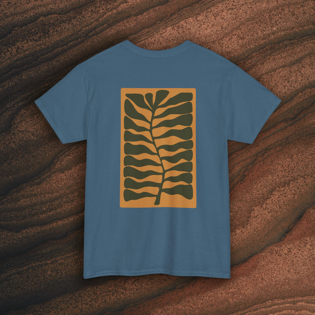 Unisex Heavy Cotton T-Shirt — Botanical Leaf Print