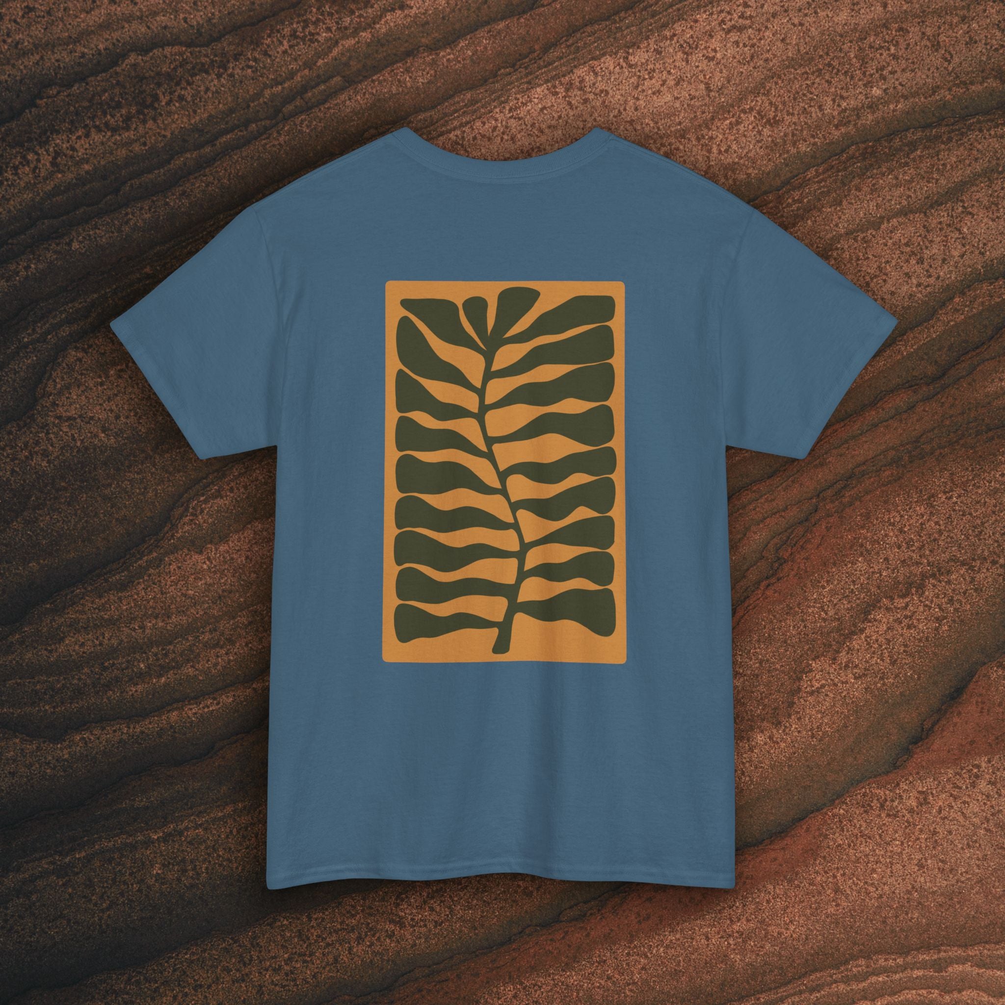 Unisex Heavy Cotton T-Shirt — Botanical Leaf Print