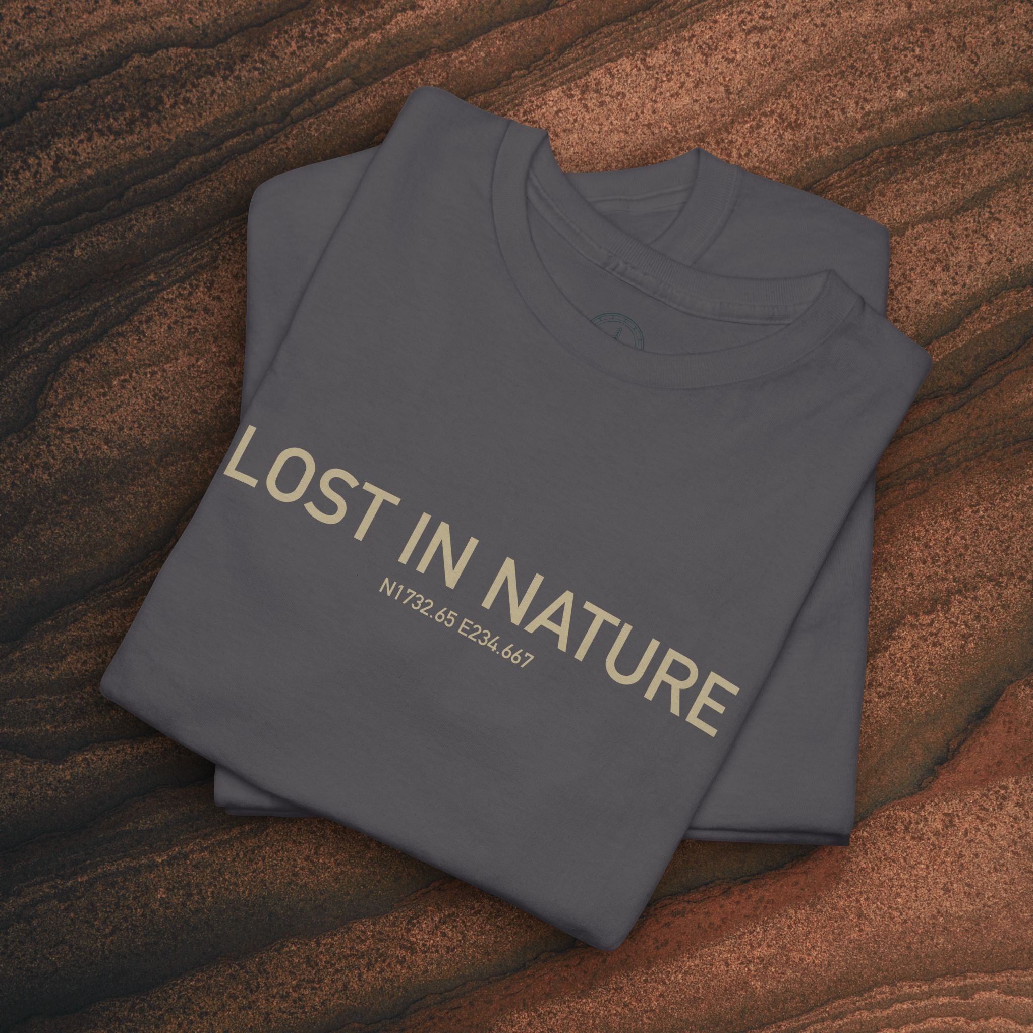 Lost in Nature T‑Shirt — Minimal Adventure Graphic Tee