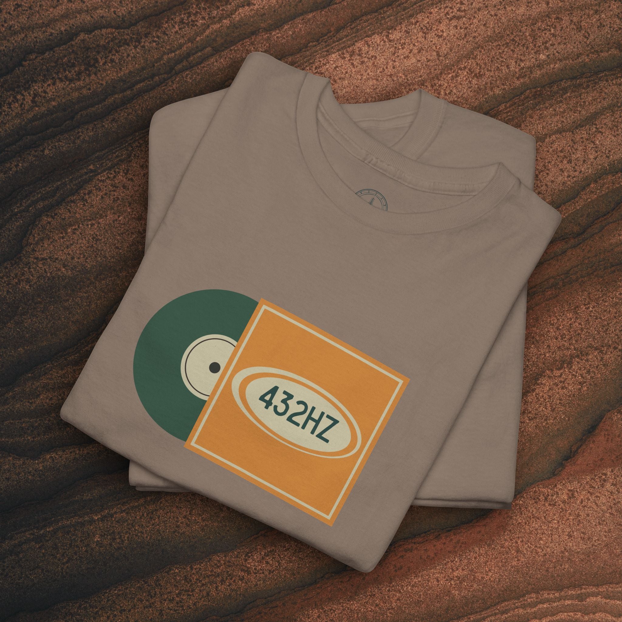 Unisex Heavy Cotton T-Shirt — 432Hz Vinyl Record Graphic