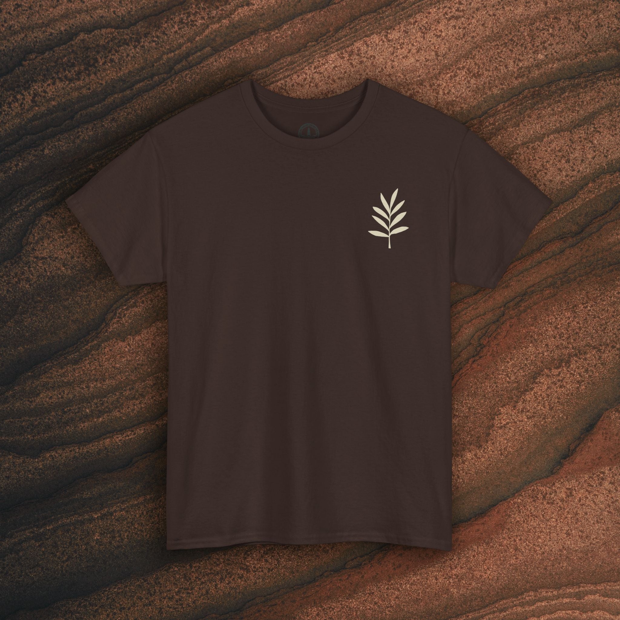 Unisex Heavy Cotton Tee — Minimal Olive Branch Graphic T-Shirt