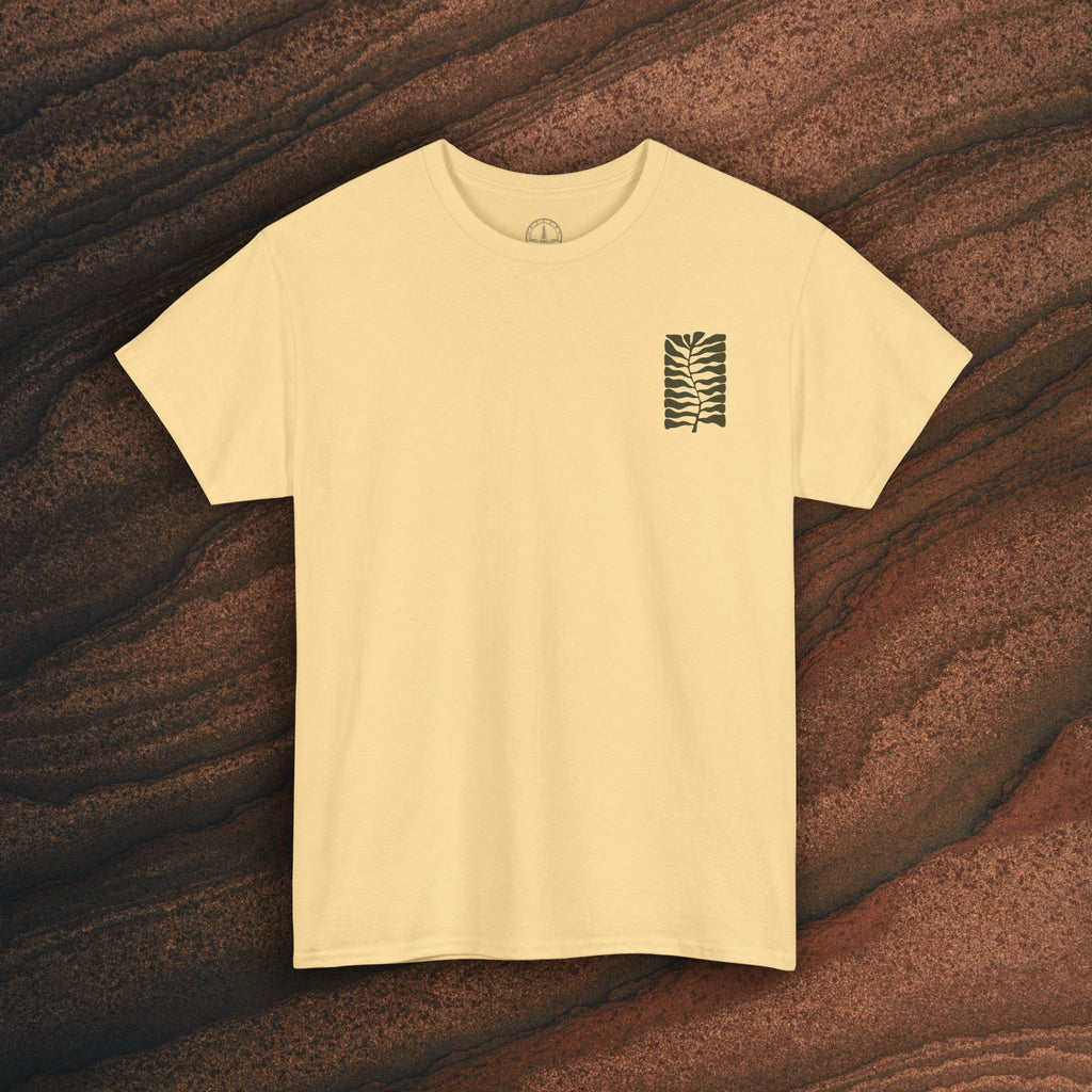 Unisex Heavy Cotton T-Shirt — Botanical Leaf Print