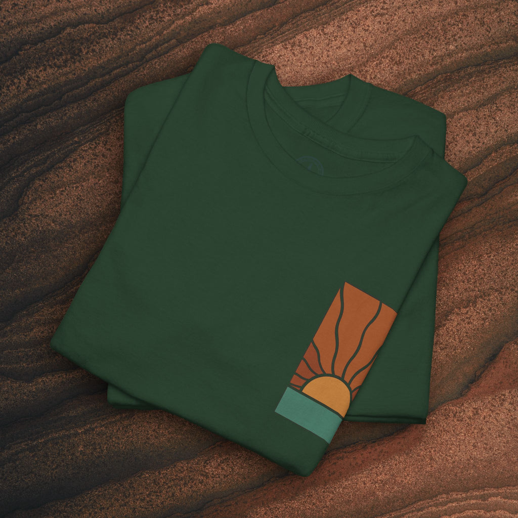 Sunrise Graphic Tee — Retro Minimal Sunset T-Shirt