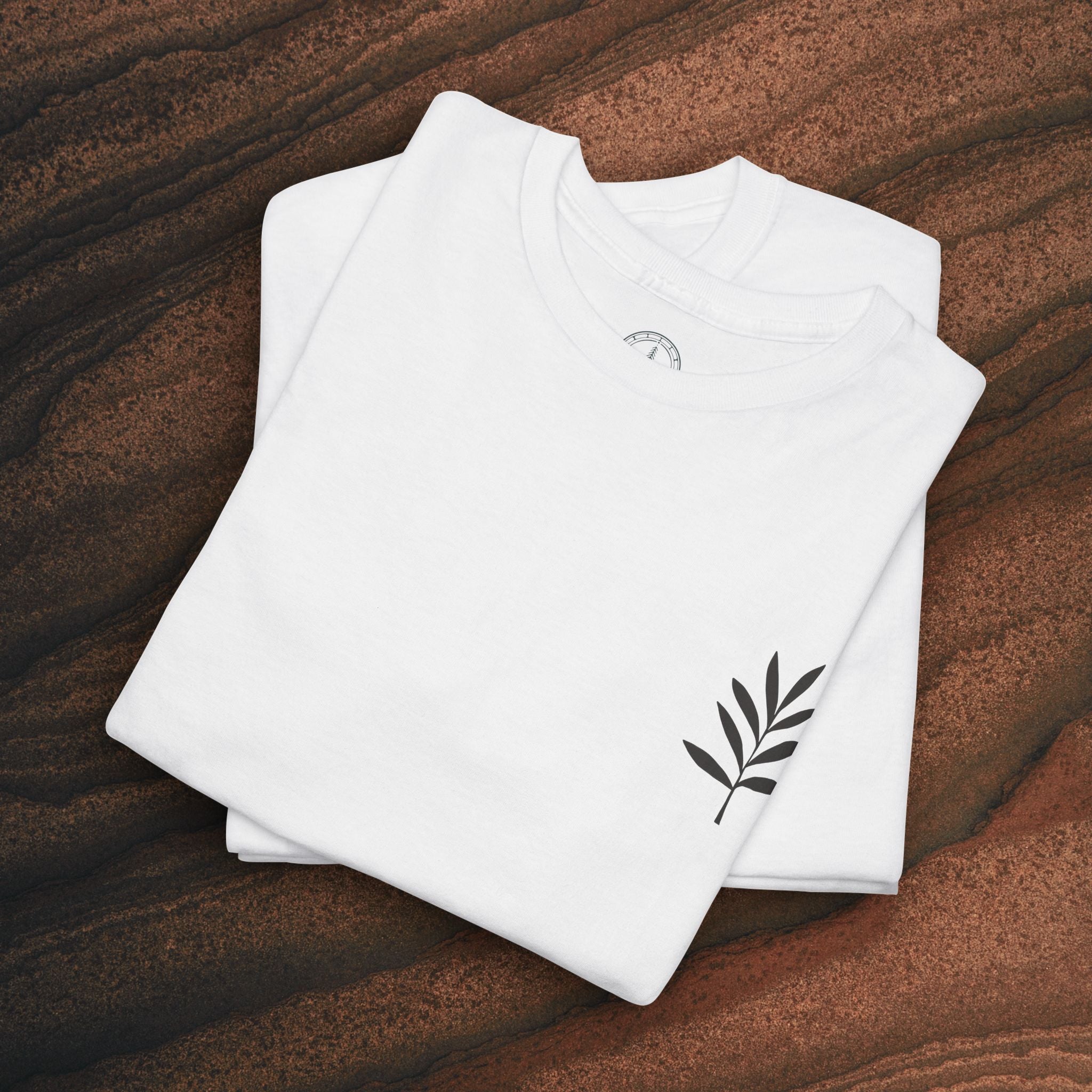Unisex Heavy Cotton Tee — Minimal Olive Branch Graphic T-Shirt
