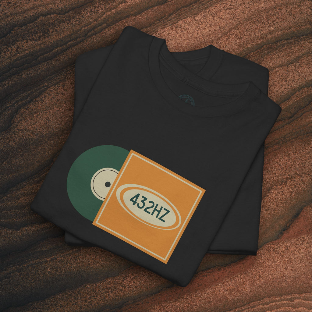 Unisex Heavy Cotton T-Shirt — 432Hz Vinyl Record Graphic