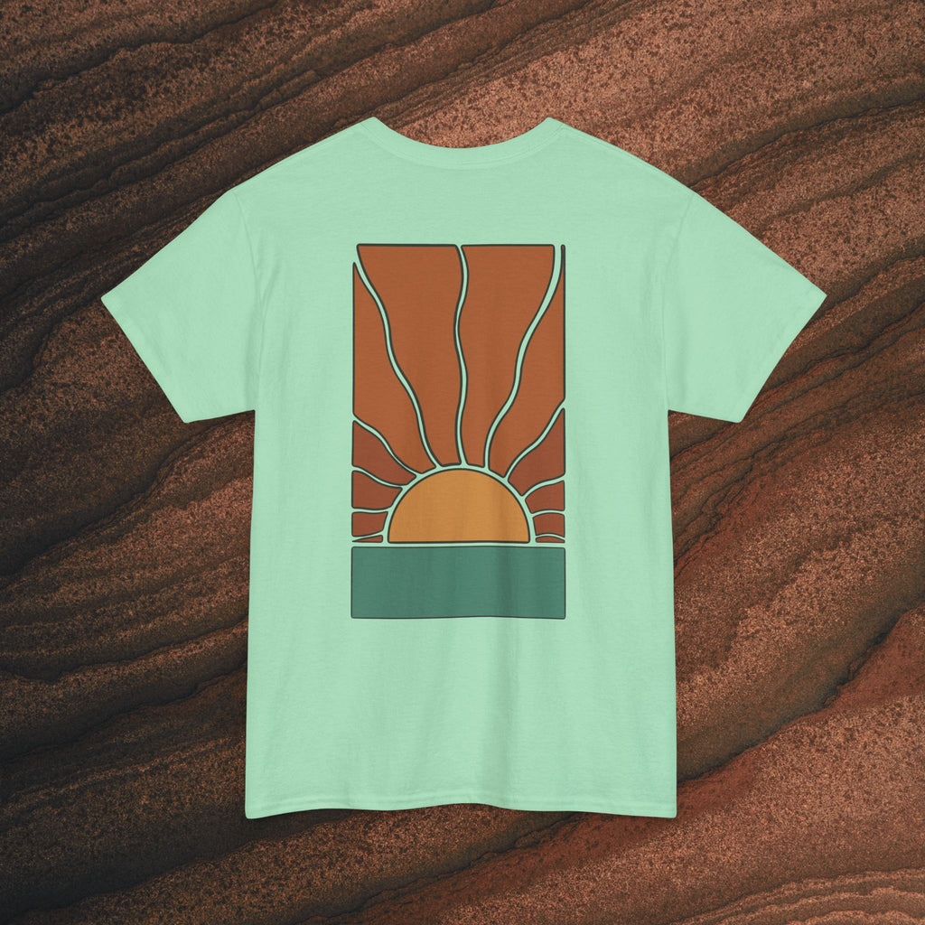 Sunrise Graphic Tee — Retro Minimal Sunset T-Shirt