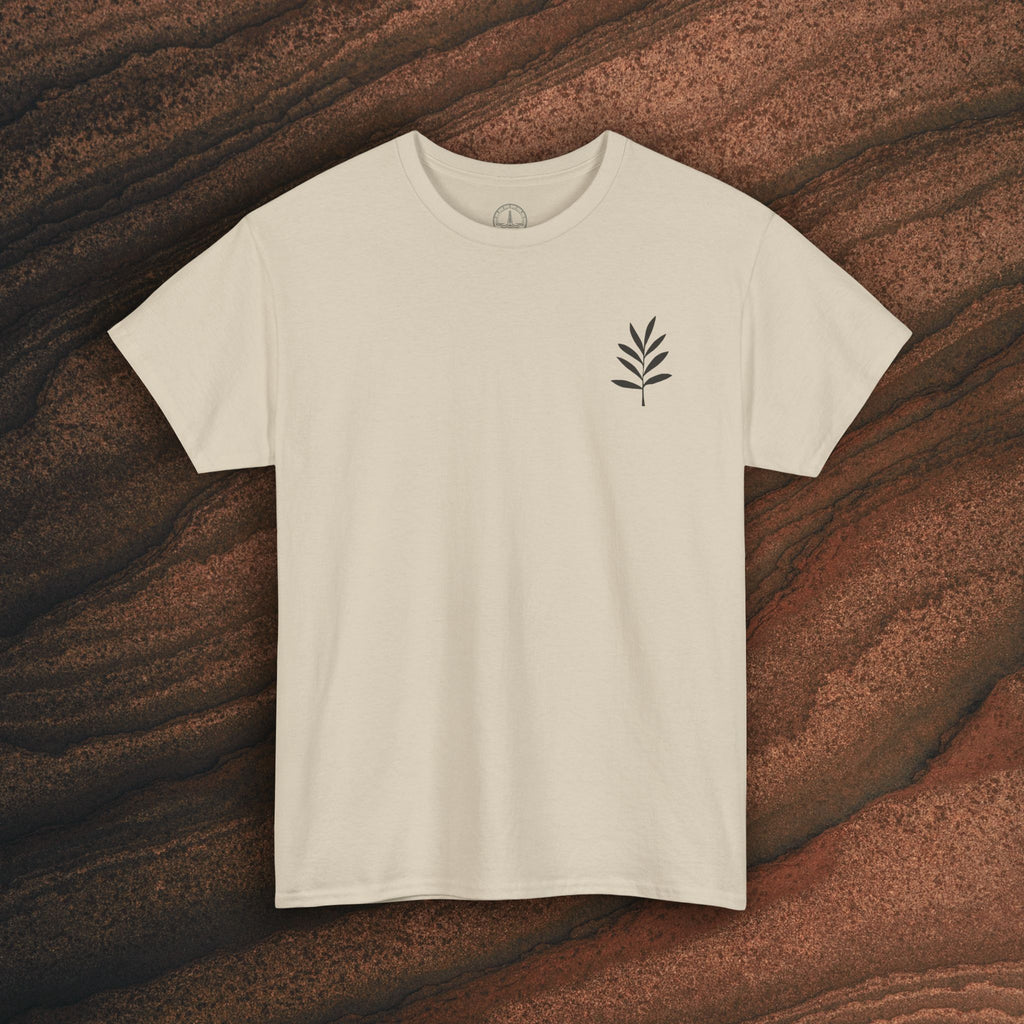 Unisex Heavy Cotton Tee — Minimal Olive Branch Graphic T-Shirt