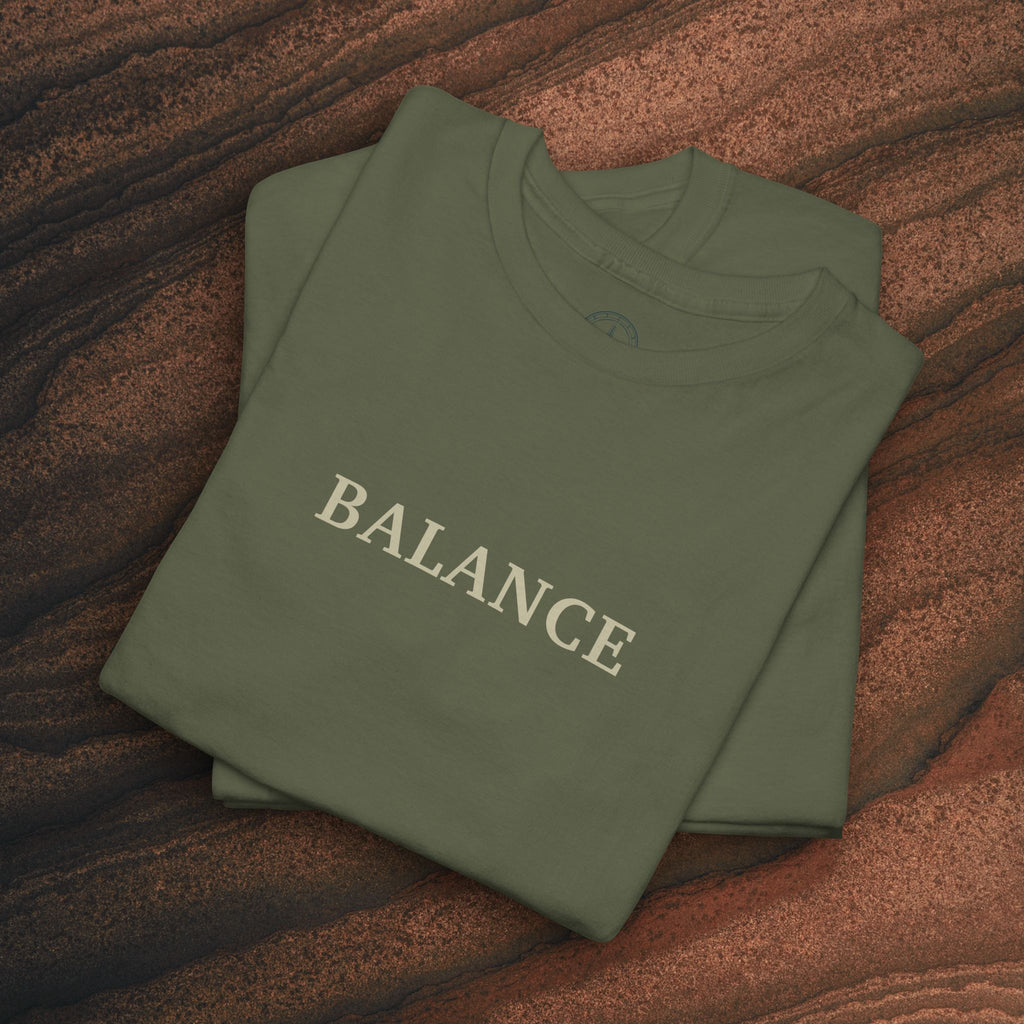 Balance T-Shirt — Minimal Balancing Stones Design