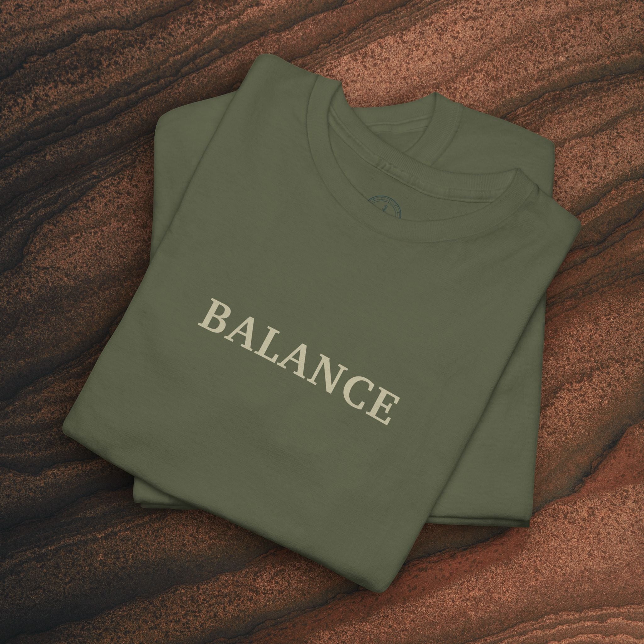 Balance T-Shirt — Minimal Balancing Stones Design