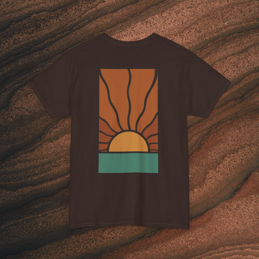 Sunrise Graphic Tee — Retro Minimal Sunset T-Shirt