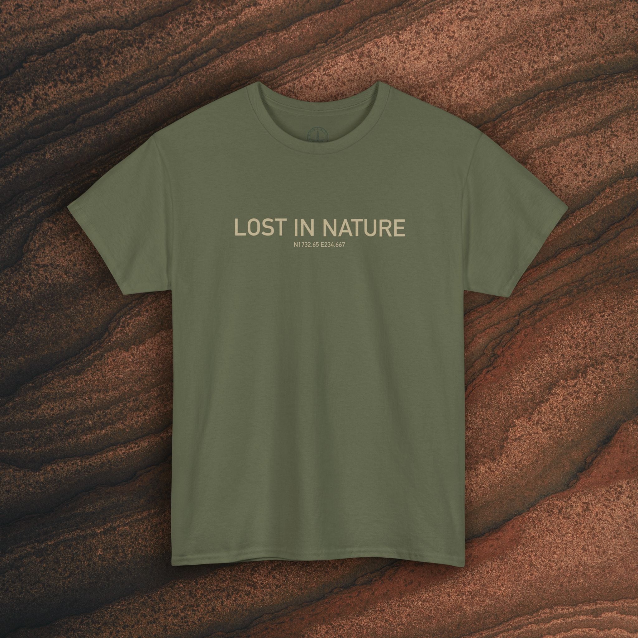 Lost in Nature T‑Shirt — Minimal Adventure Graphic Tee