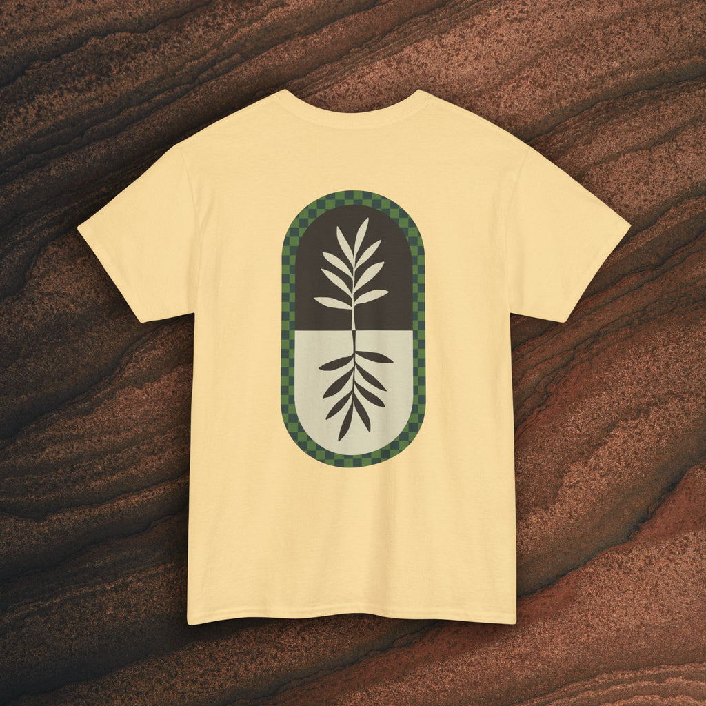 Unisex Heavy Cotton Tee — Minimal Olive Branch Graphic T-Shirt