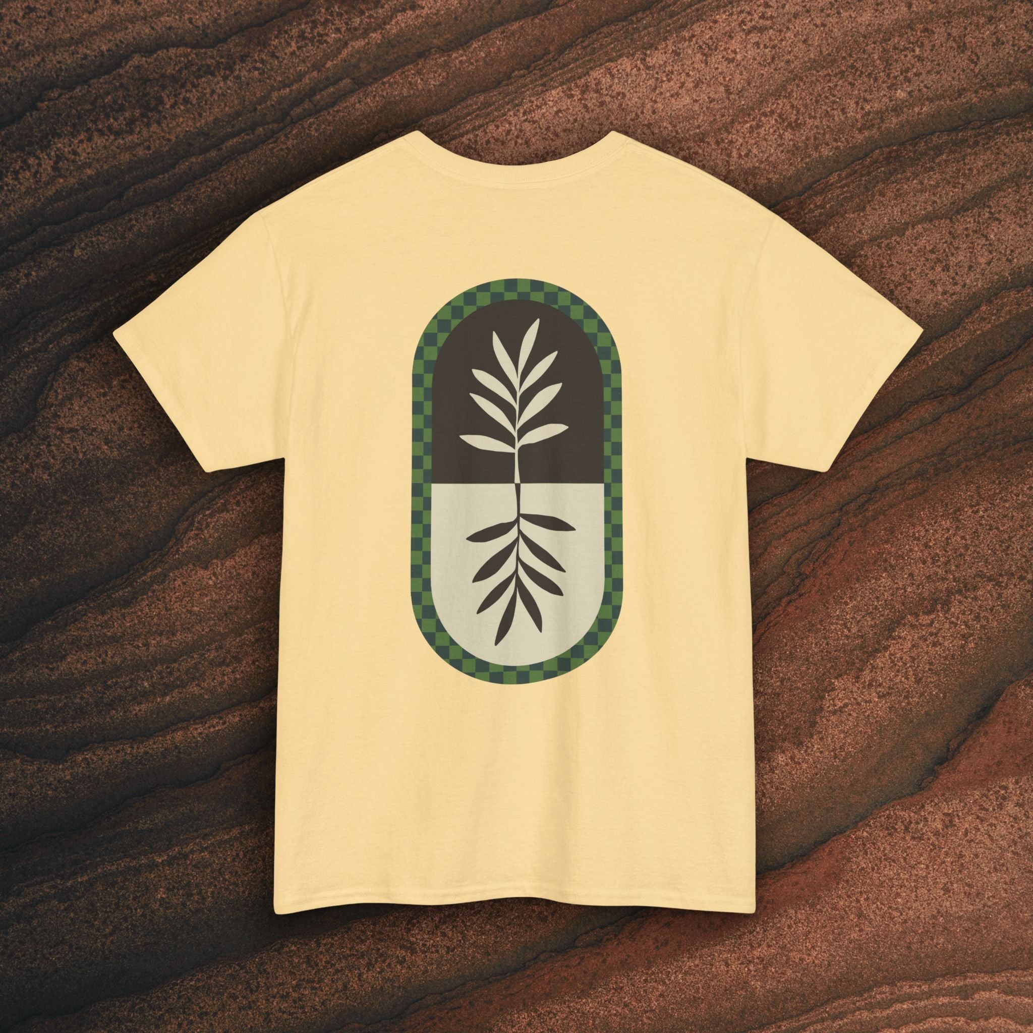 Unisex Heavy Cotton Tee — Minimal Olive Branch Graphic T-Shirt
