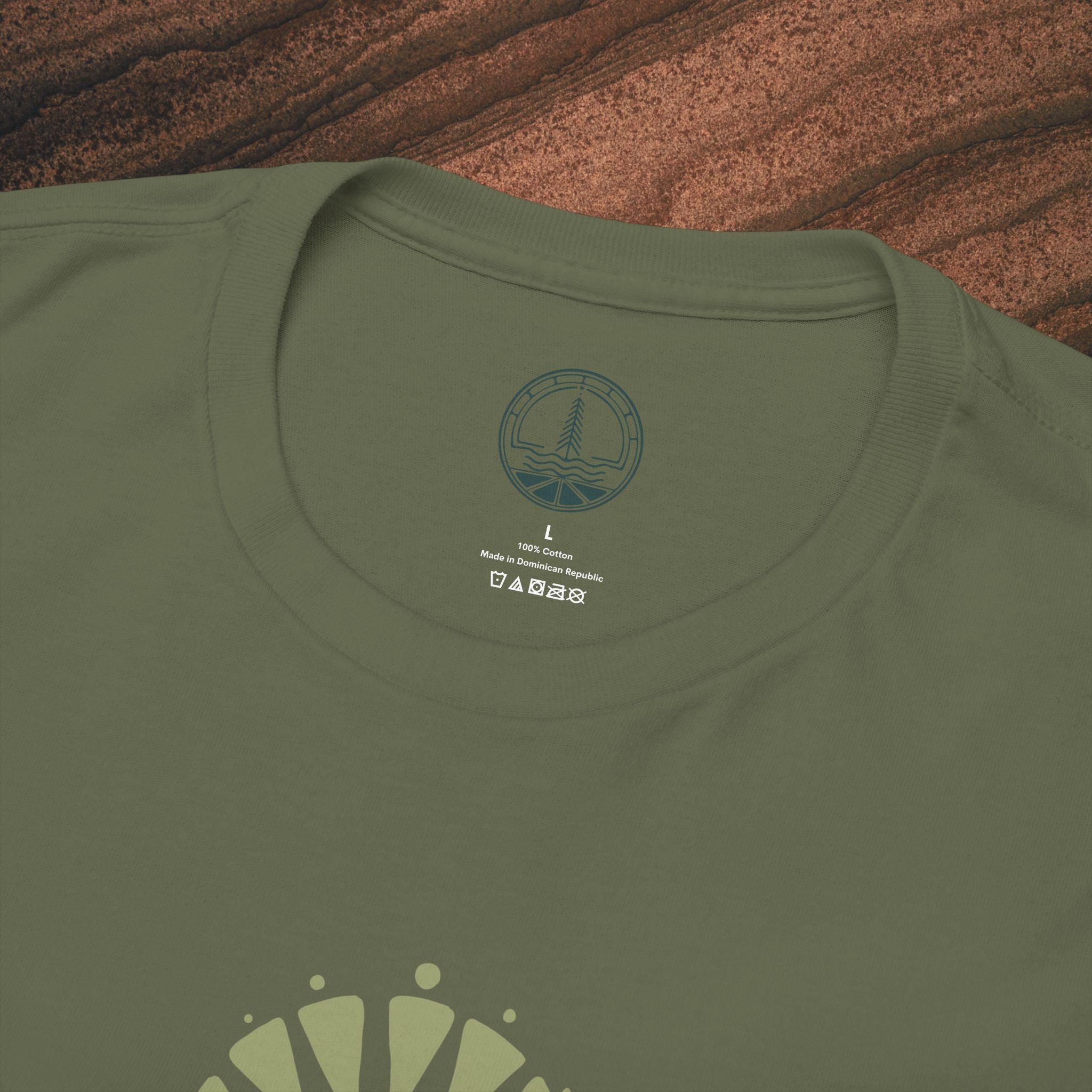 Nature Graphic Tee — Surf, Trees & Sun Vintage Panel Design