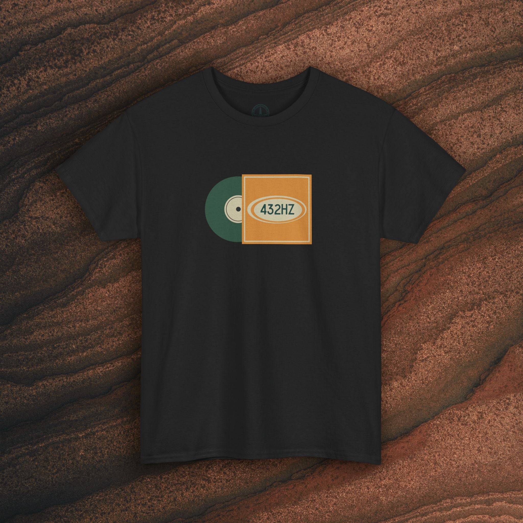 Unisex Heavy Cotton T-Shirt — 432Hz Vinyl Record Graphic