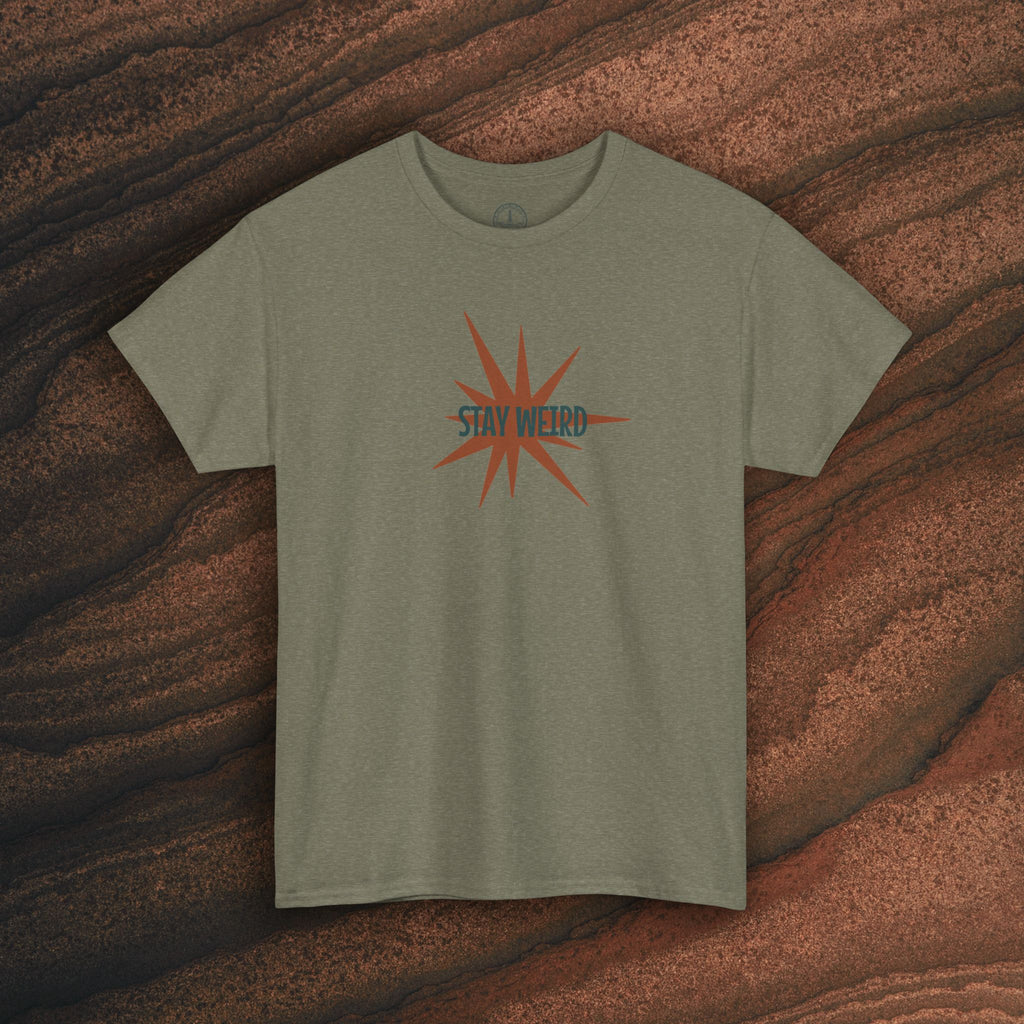 Stay Weird Floral Tee — Retro Starburst Flower Graphic T-Shirt