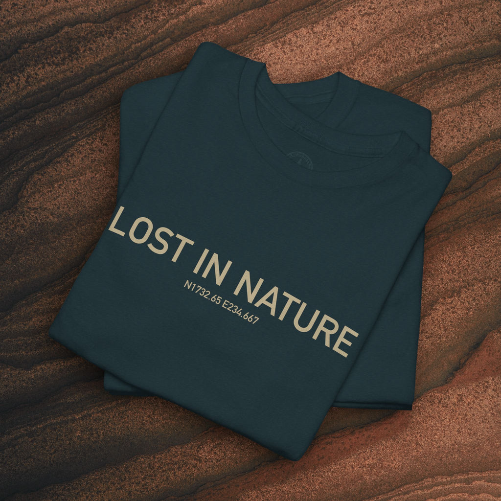 Lost in Nature T‑Shirt — Minimal Adventure Graphic Tee