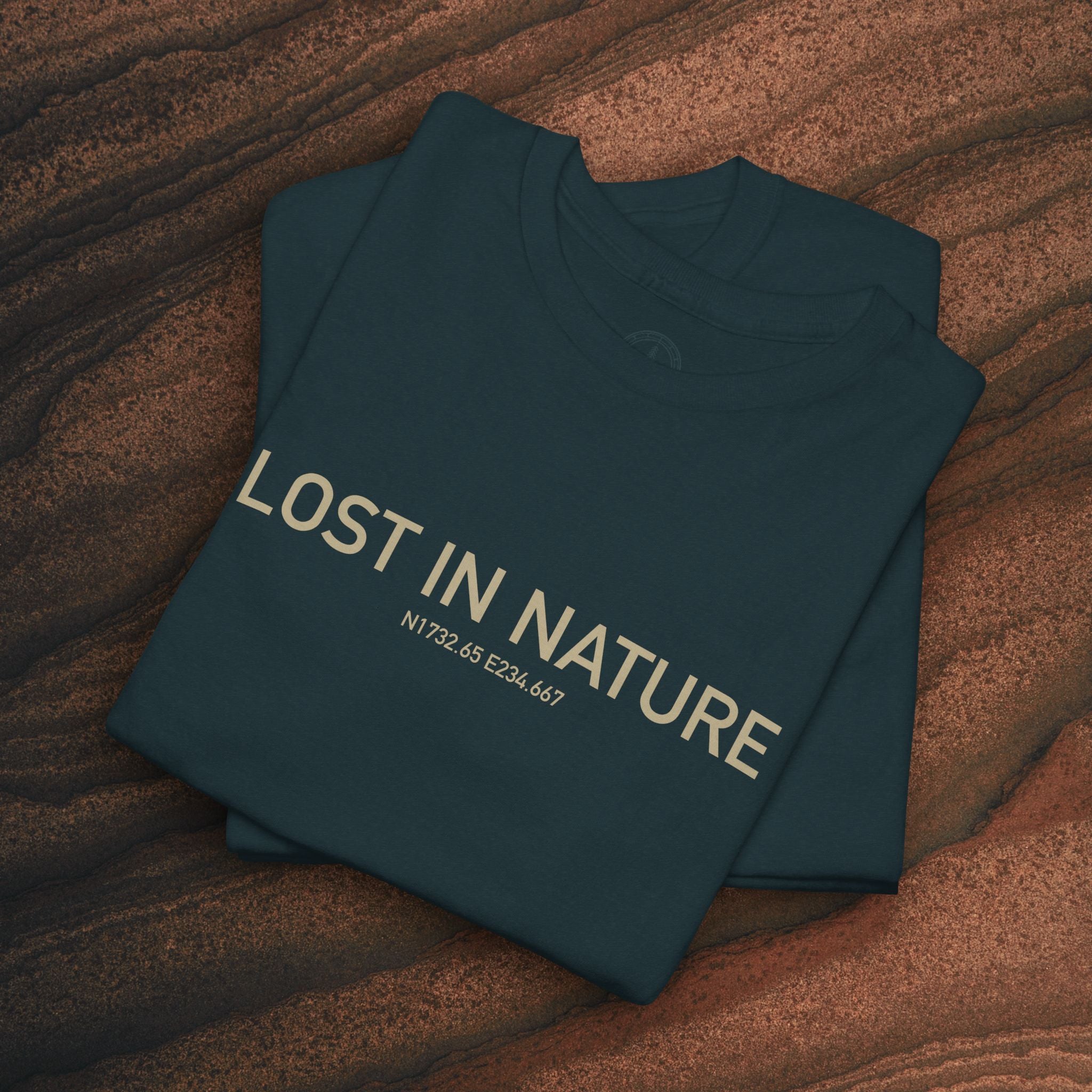 Lost in Nature T‑Shirt — Minimal Adventure Graphic Tee