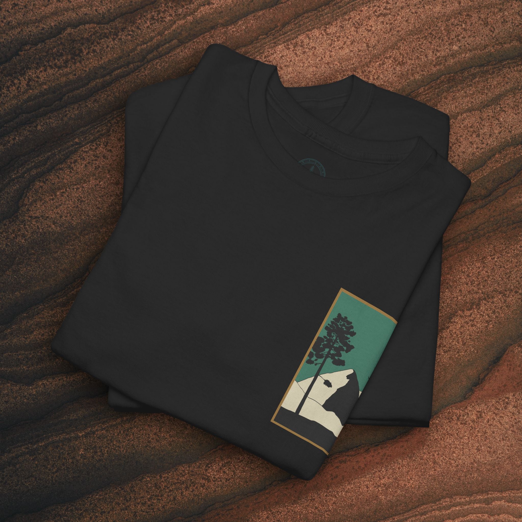 Mountain Landscape Tee – 'Stay' Graphic Nature Shirt