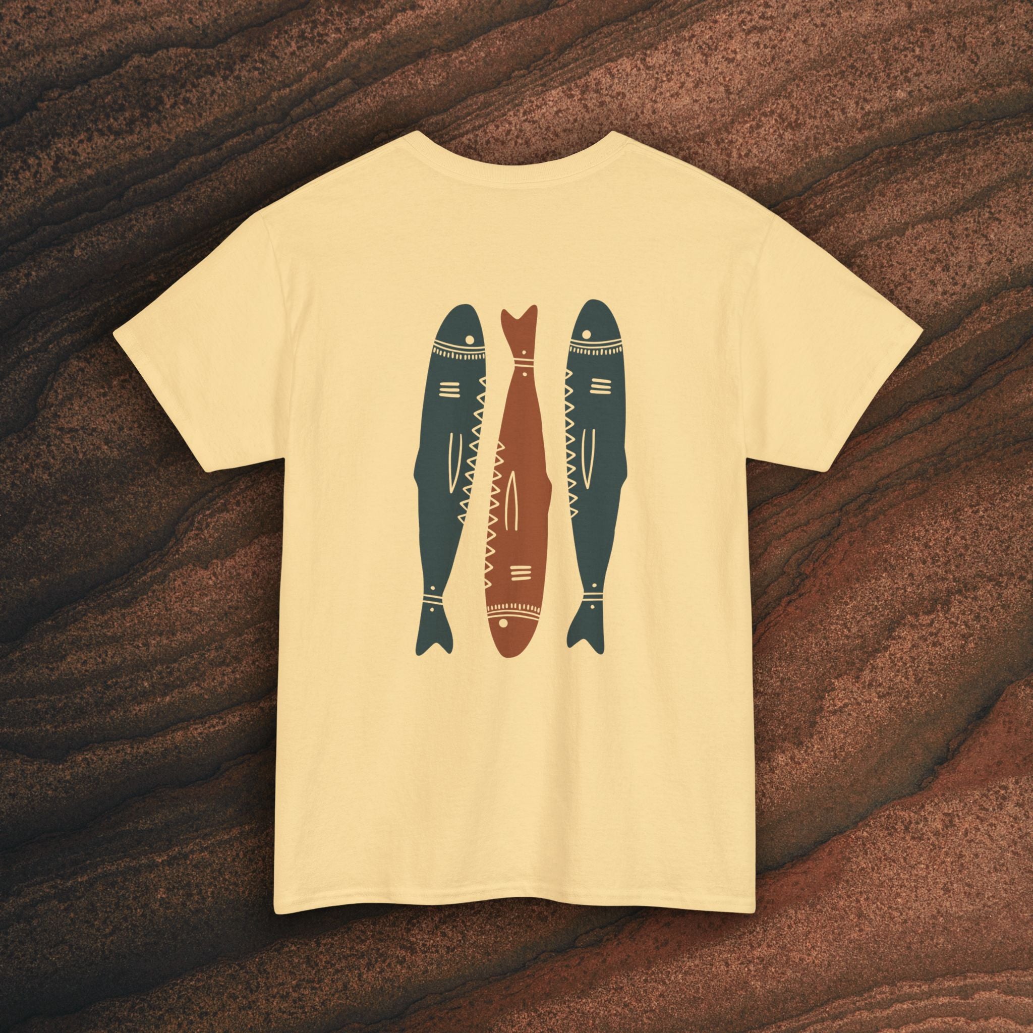 Sardine Trio Graphic Tee – Minimal Fish