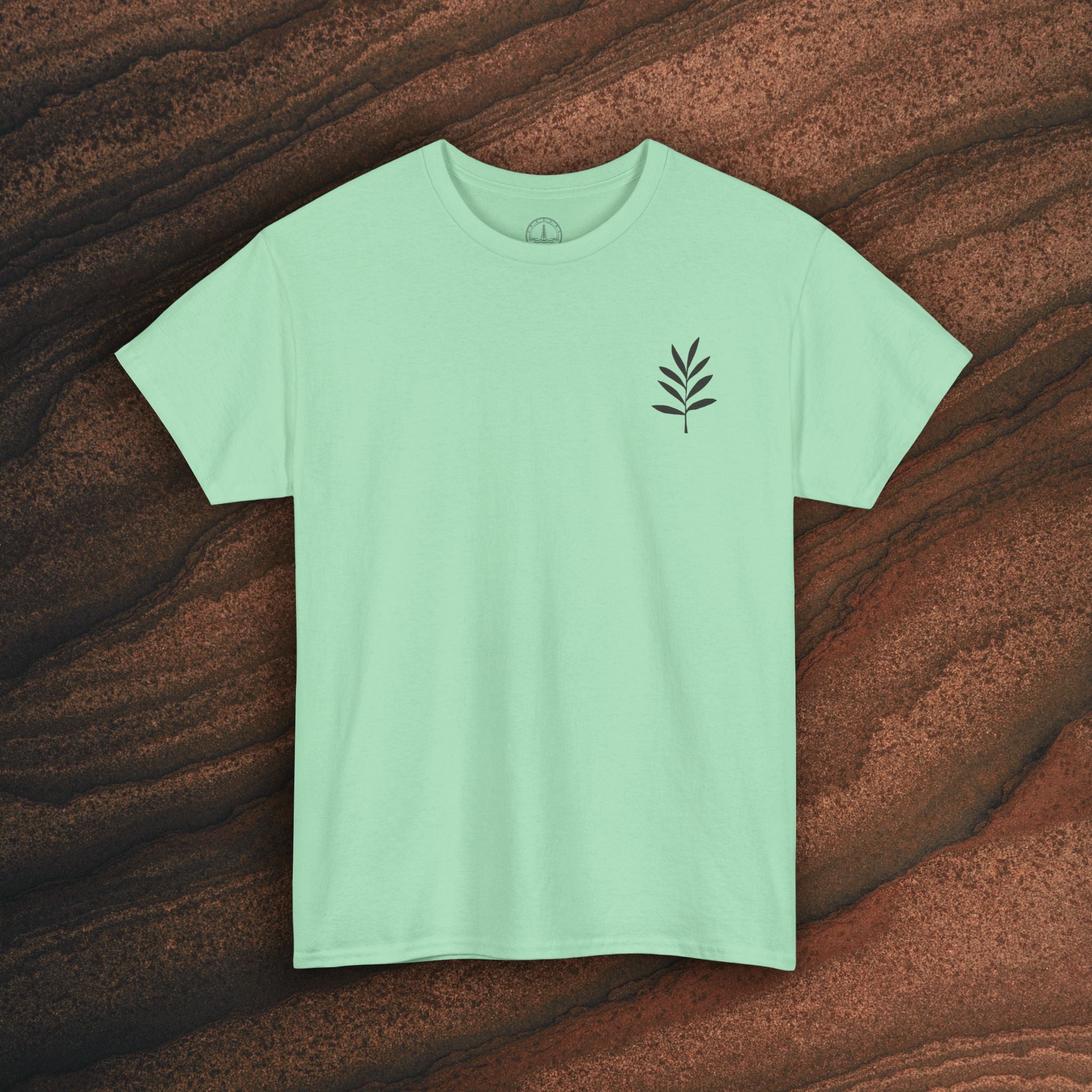 Unisex Heavy Cotton Tee — Minimal Olive Branch Graphic T-Shirt