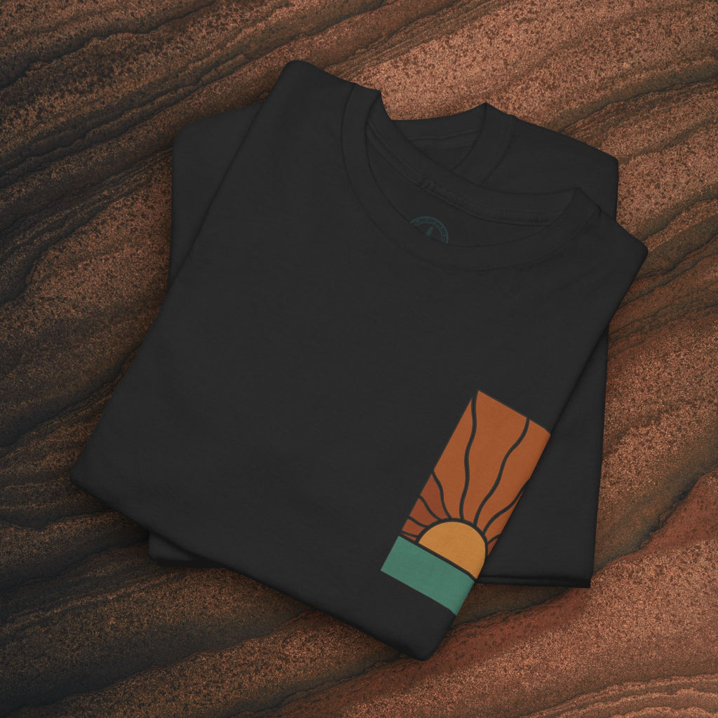 Sunrise Graphic Tee — Retro Minimal Sunset T-Shirt